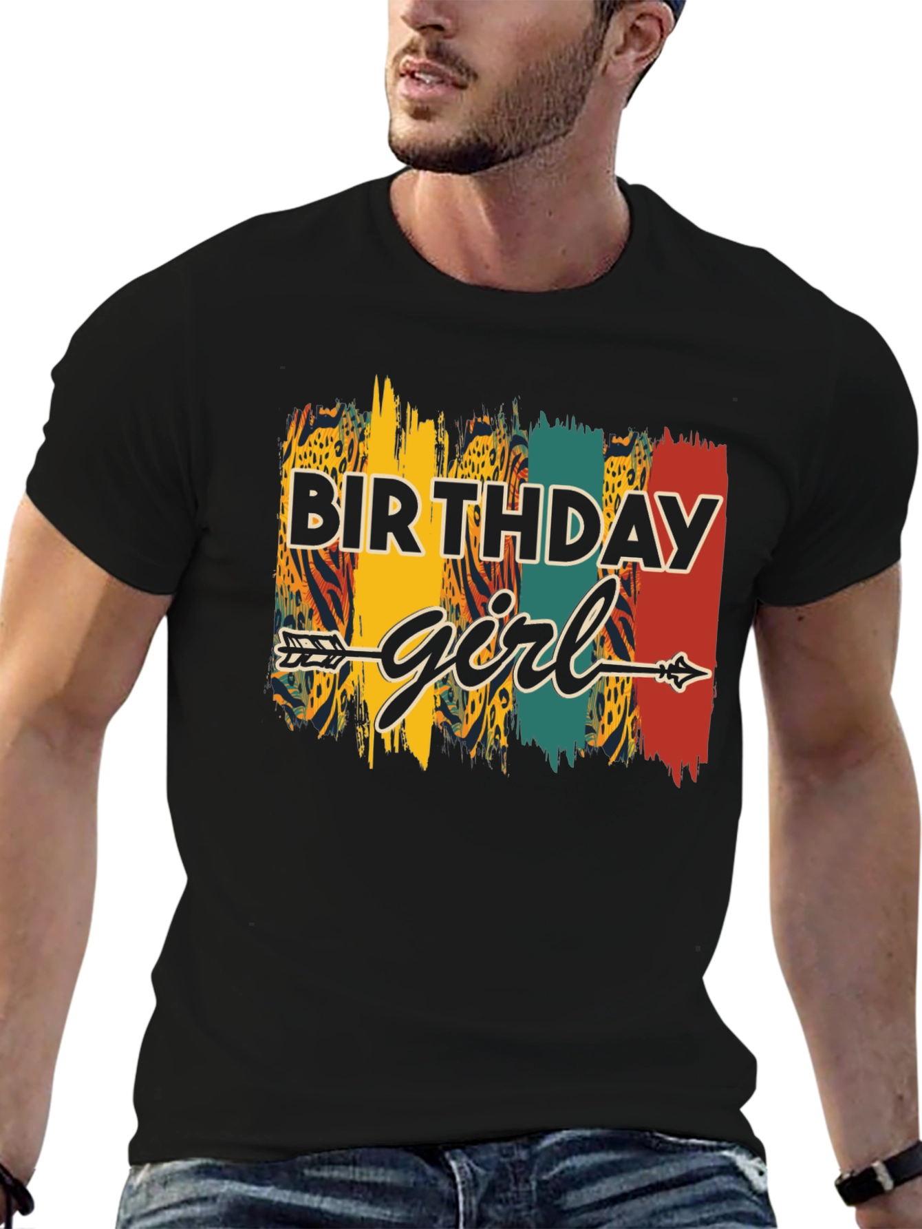 Birthday Girl Arrow Graphic Tee - Unisex Black T-Shirt