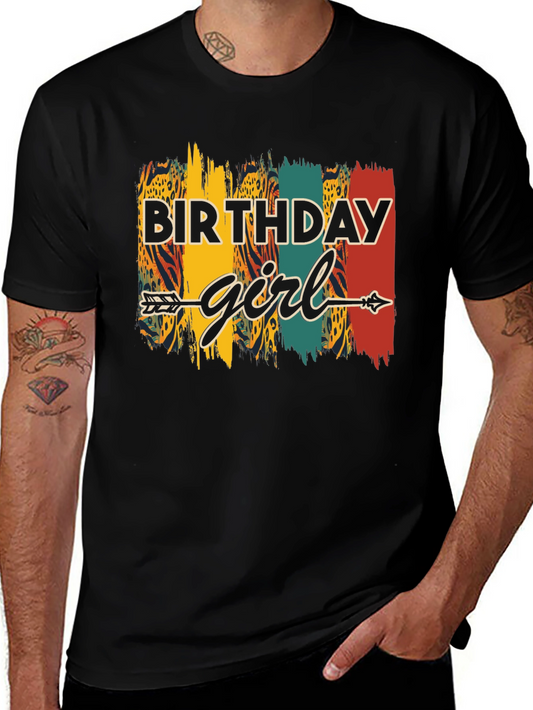 Birthday Girl Arrow Graphic Tee - Unisex Black T-Shirt