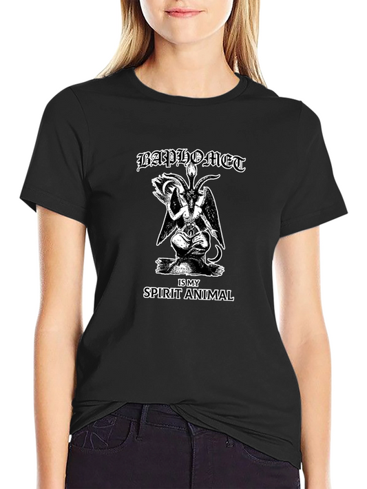 Baphomet Spirit Animal Graphic T-Shirt - Black