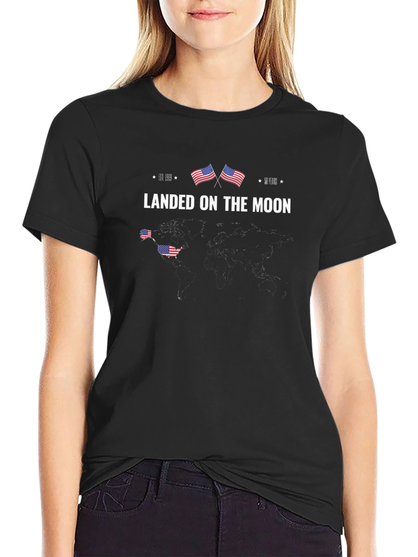Retro Landed on the Moon Graphic Tee