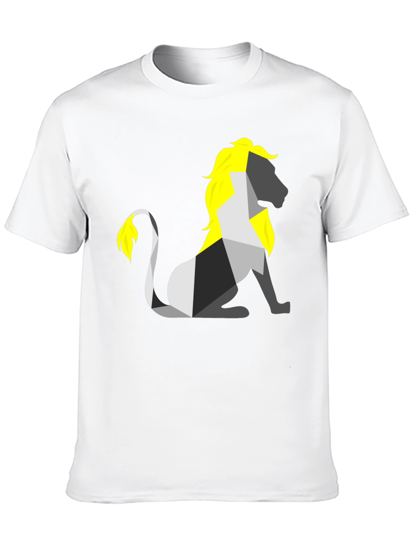 Geometric Lion Graphic Tee - Stylish Black Shirt