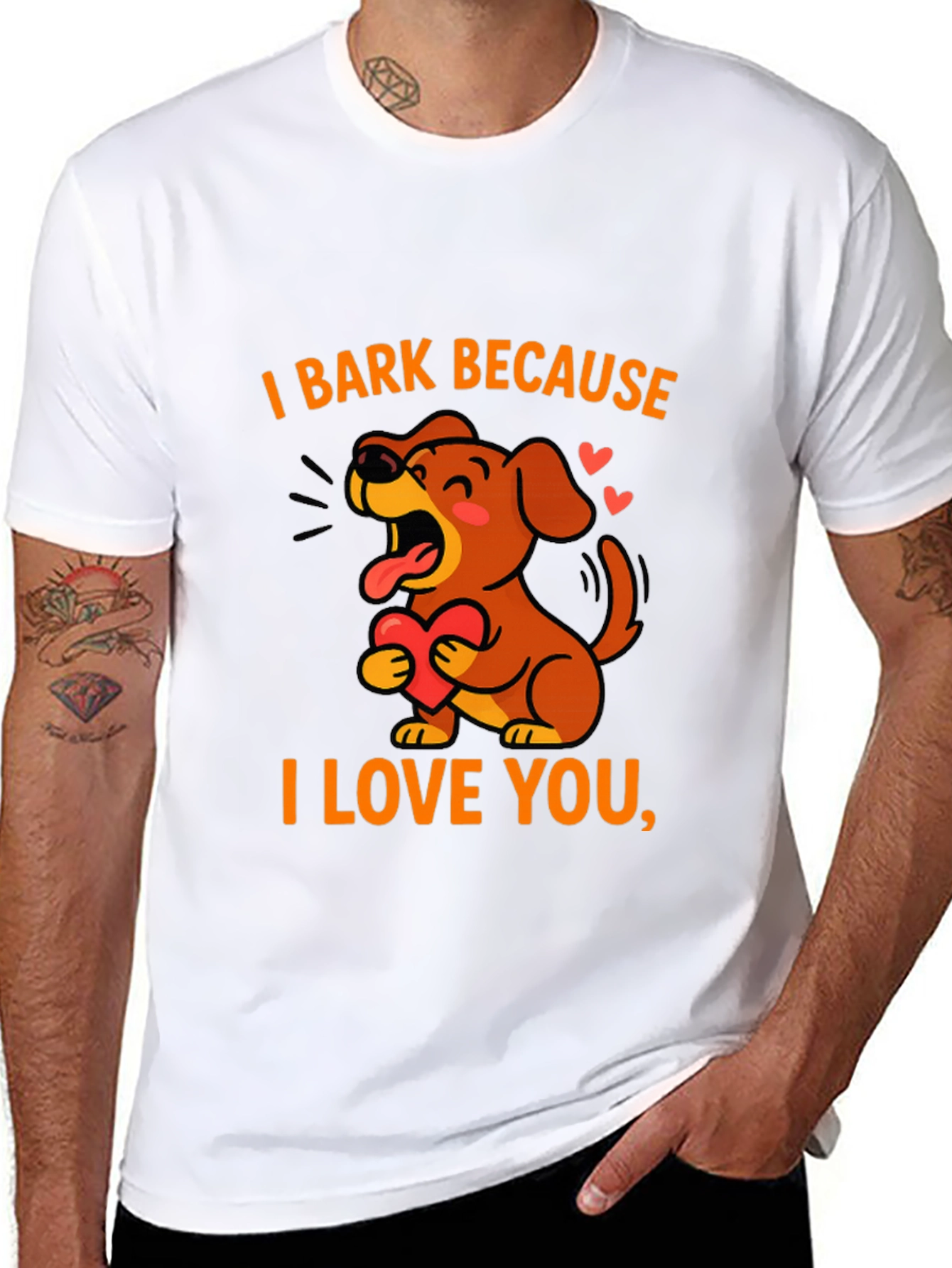 I Bark Because I Love You Black Graphic Tee