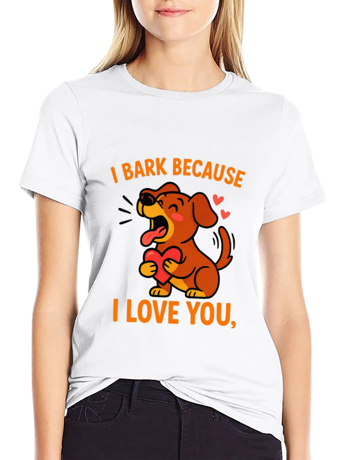 I Bark Because I Love You Black Graphic Tee