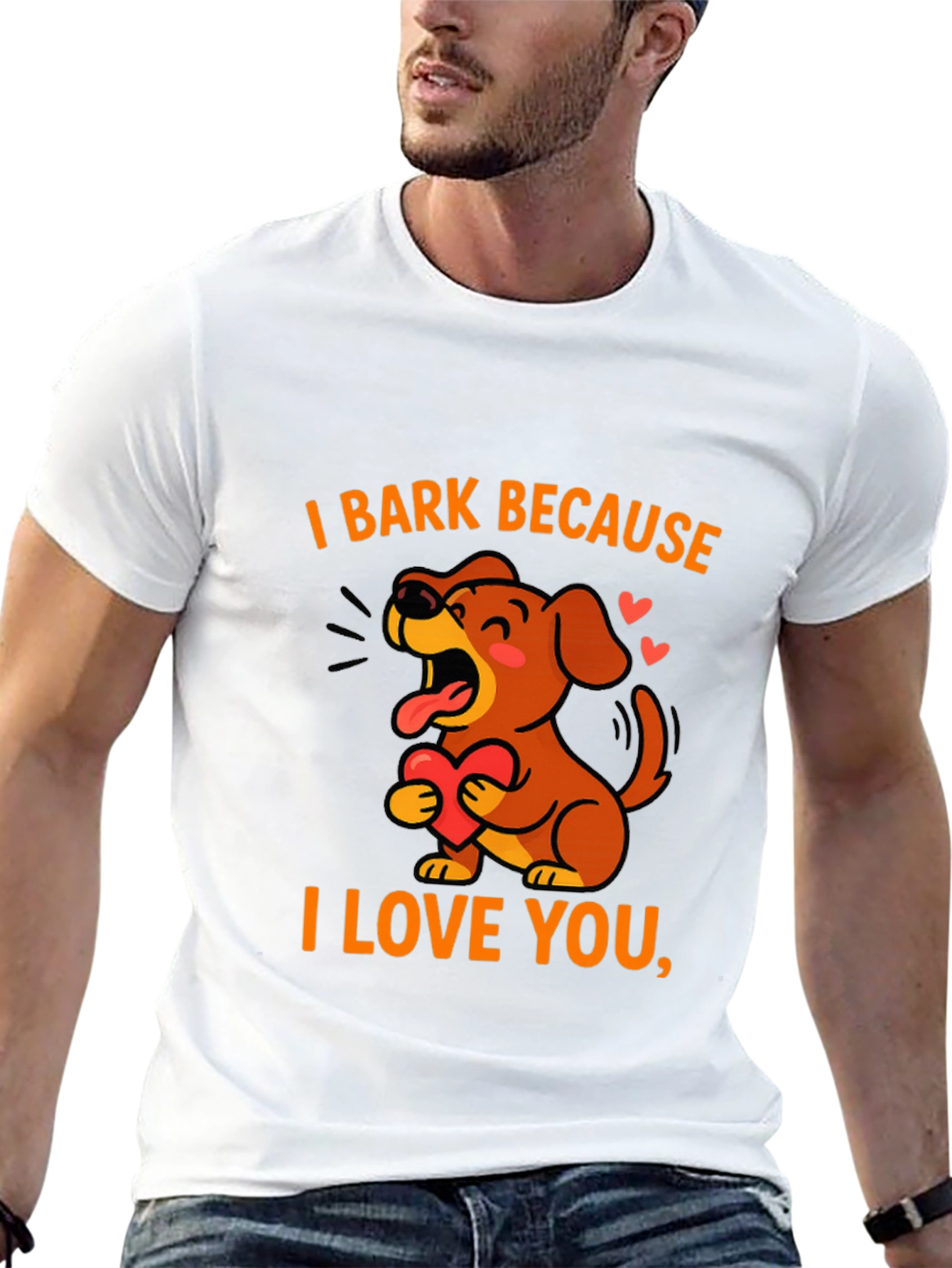 I Bark Because I Love You Black Graphic Tee