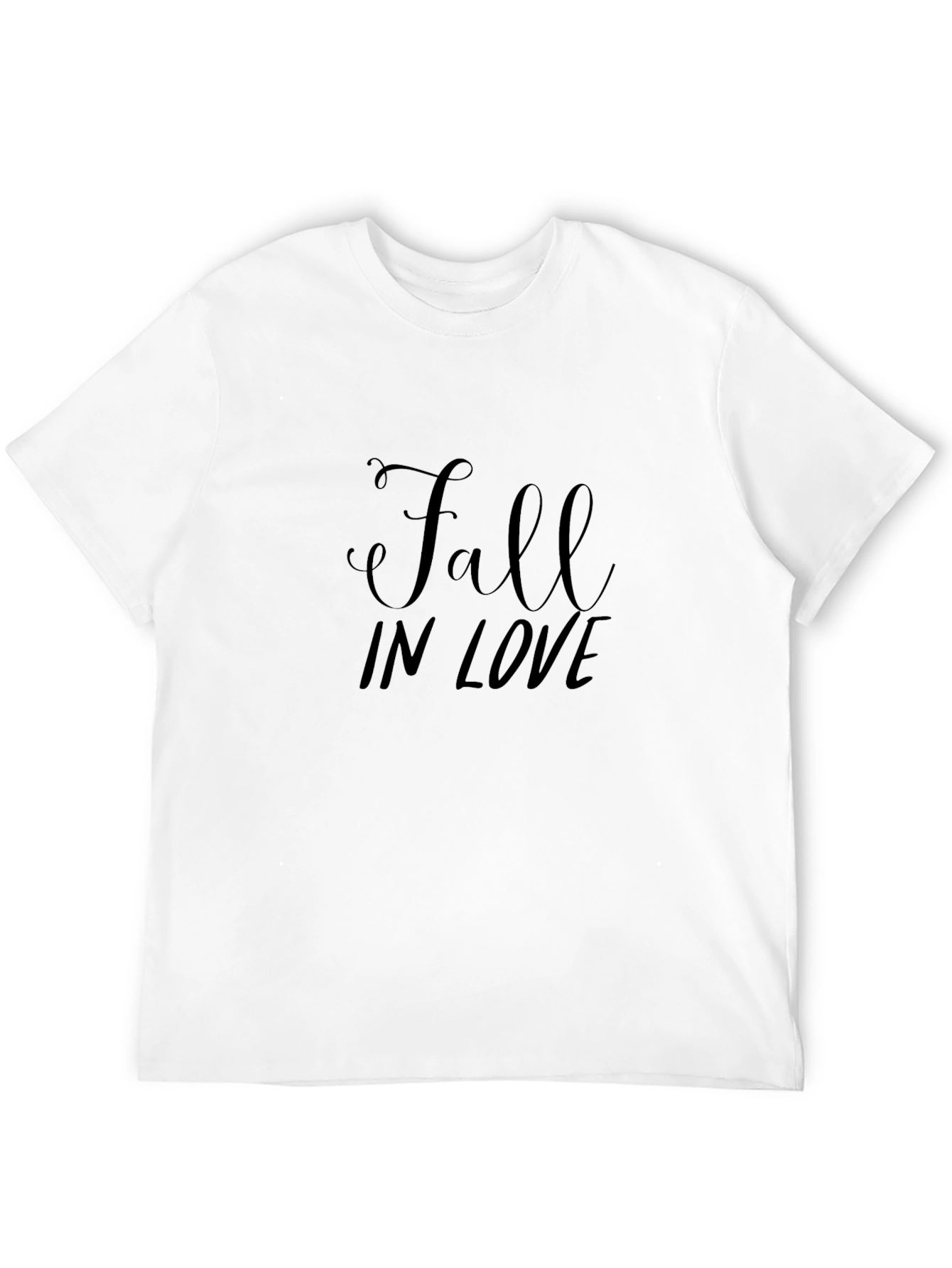 Fall In Love Graphic Tee - Stylish Black T-Shirt