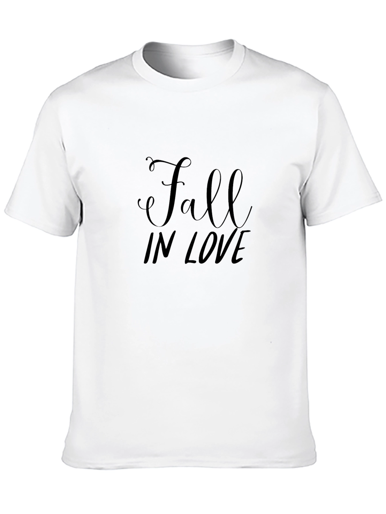 Fall In Love Graphic Tee - Stylish Black T-Shirt