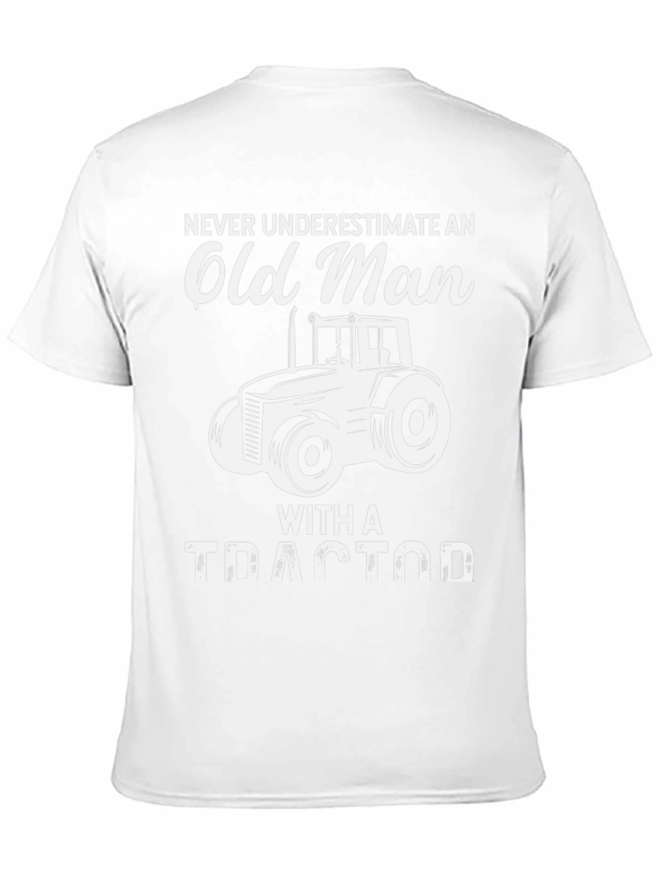 Old Man Tractor T-Shirt - Black Cotton Tee
