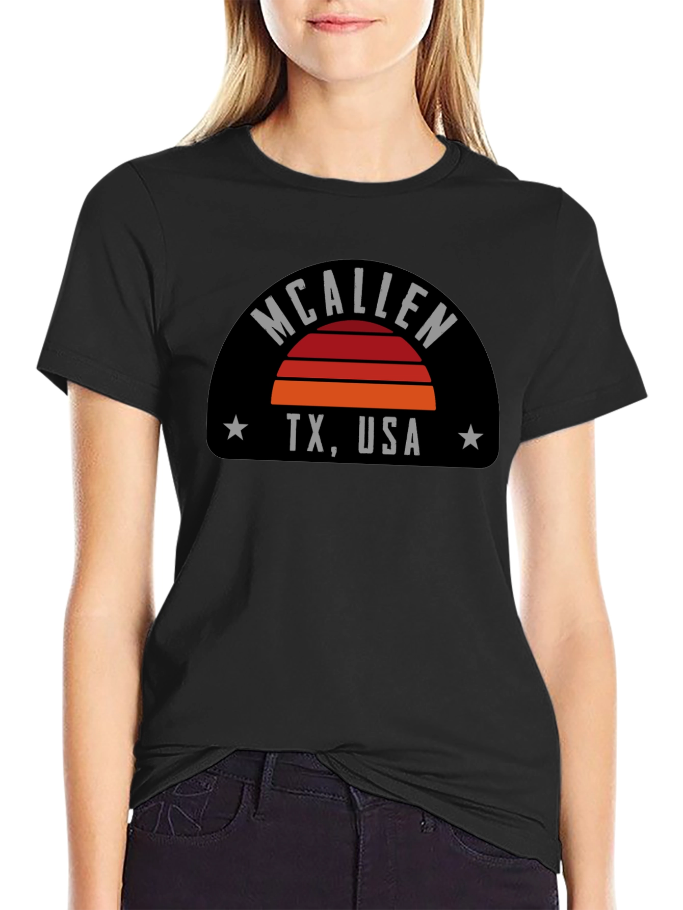 McAllen TX USA Graphic Tee - Retro Sunset T-Shirt