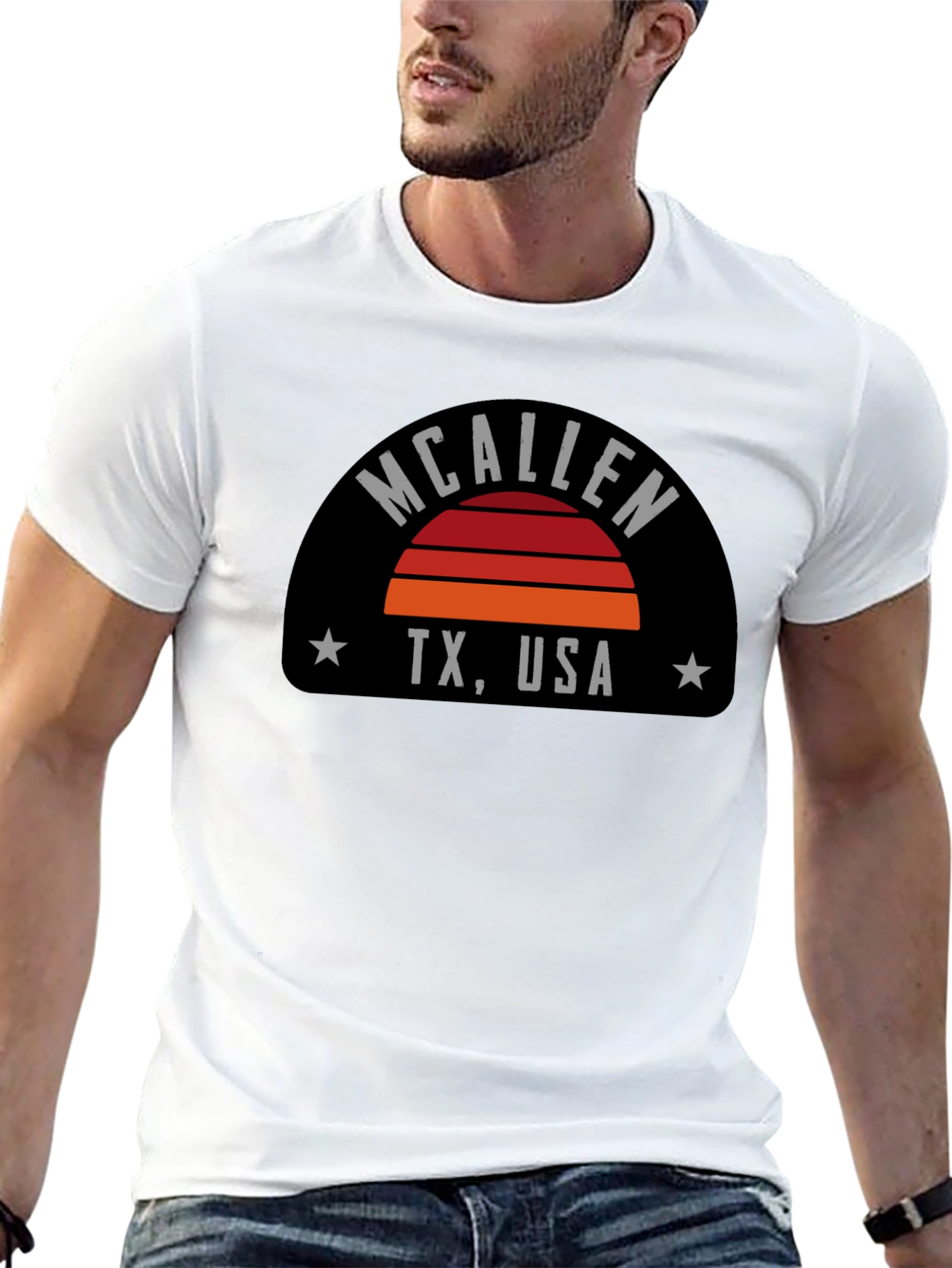 McAllen TX USA Graphic Tee - Retro Sunset T-Shirt