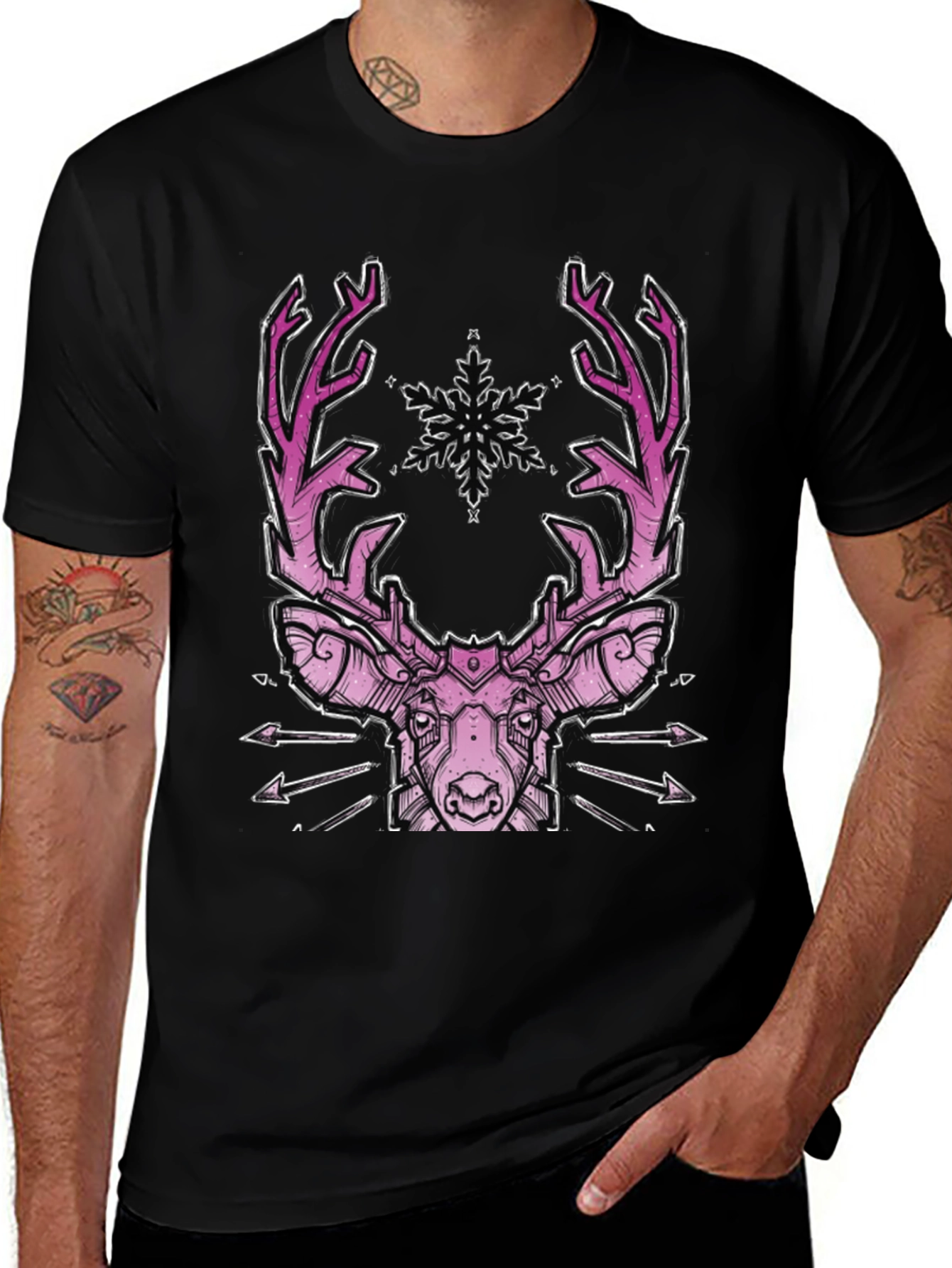 Geometric Pink Deer Graphic Tee