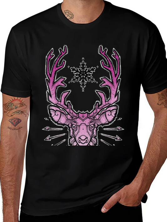 Geometric Pink Deer Graphic Tee
