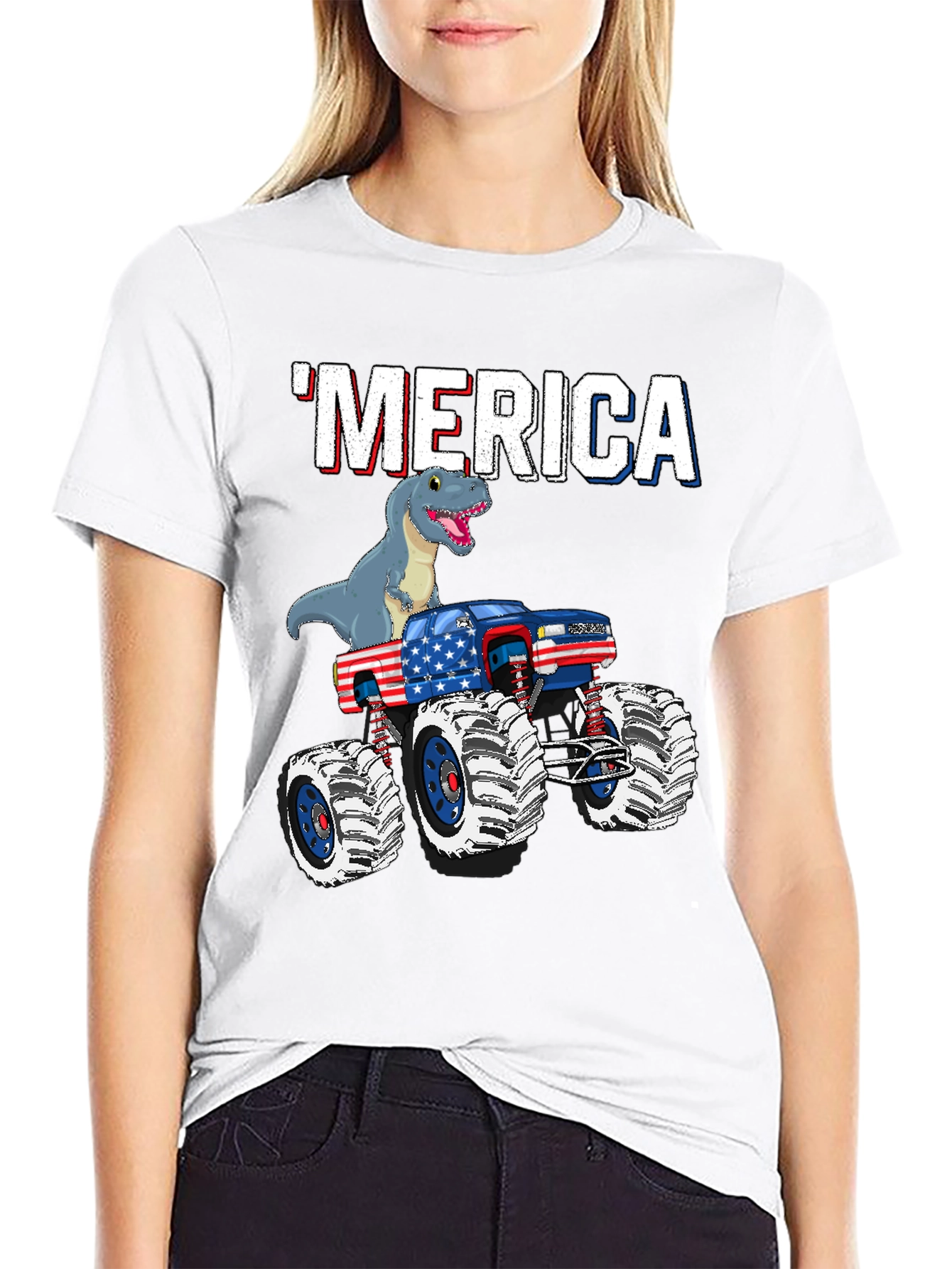 MERICA Rex Monster Truck T-Shirt