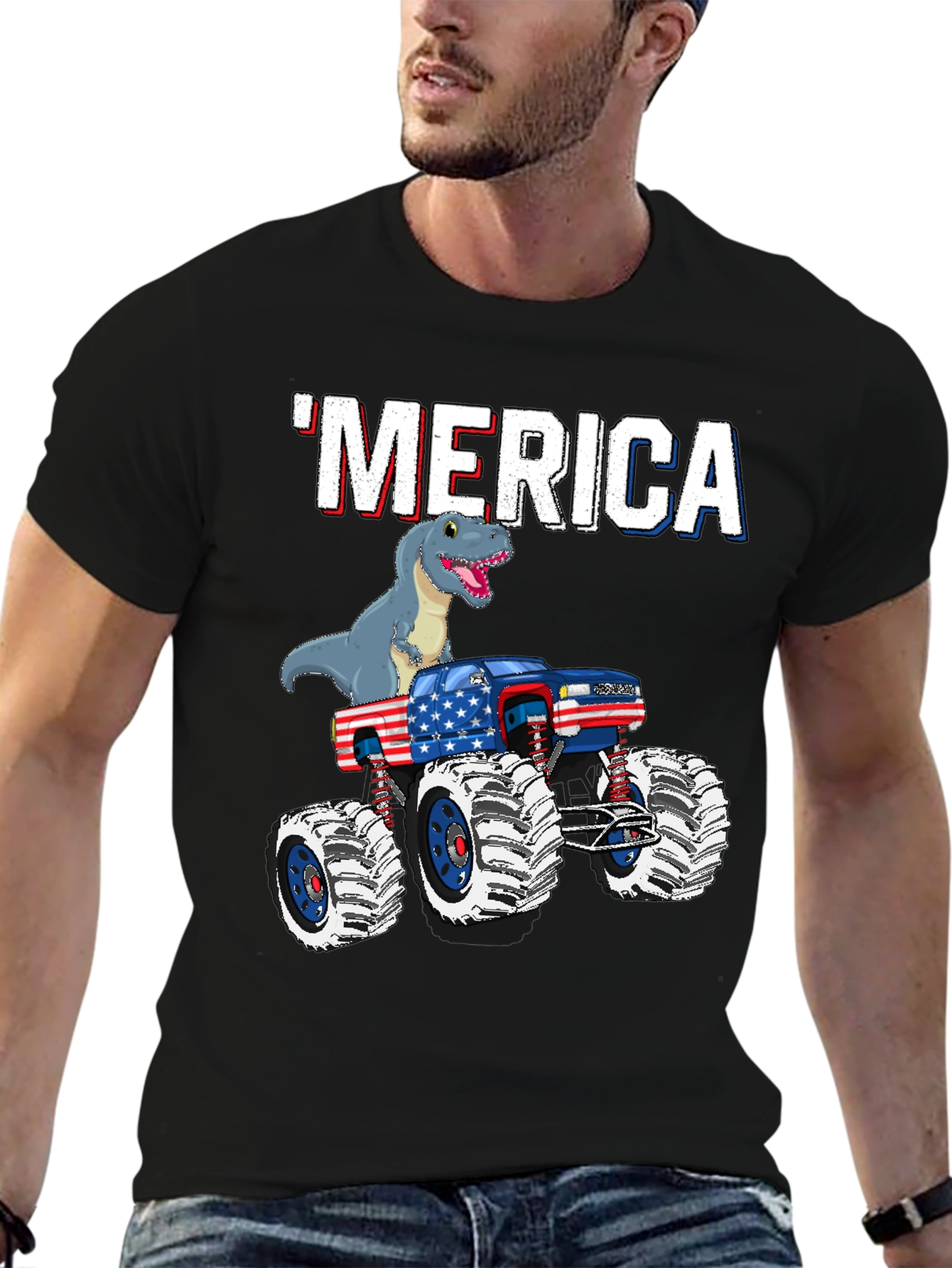 MERICA Rex Monster Truck T-Shirt