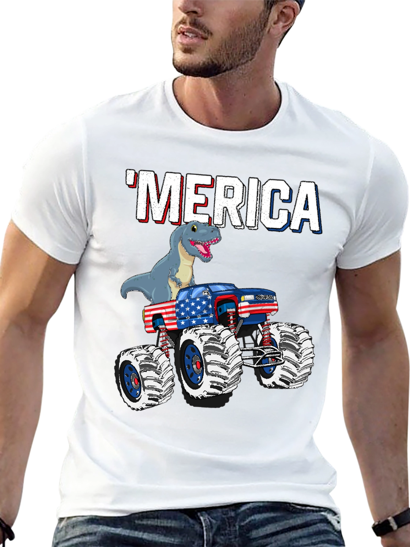 MERICA Rex Monster Truck T-Shirt