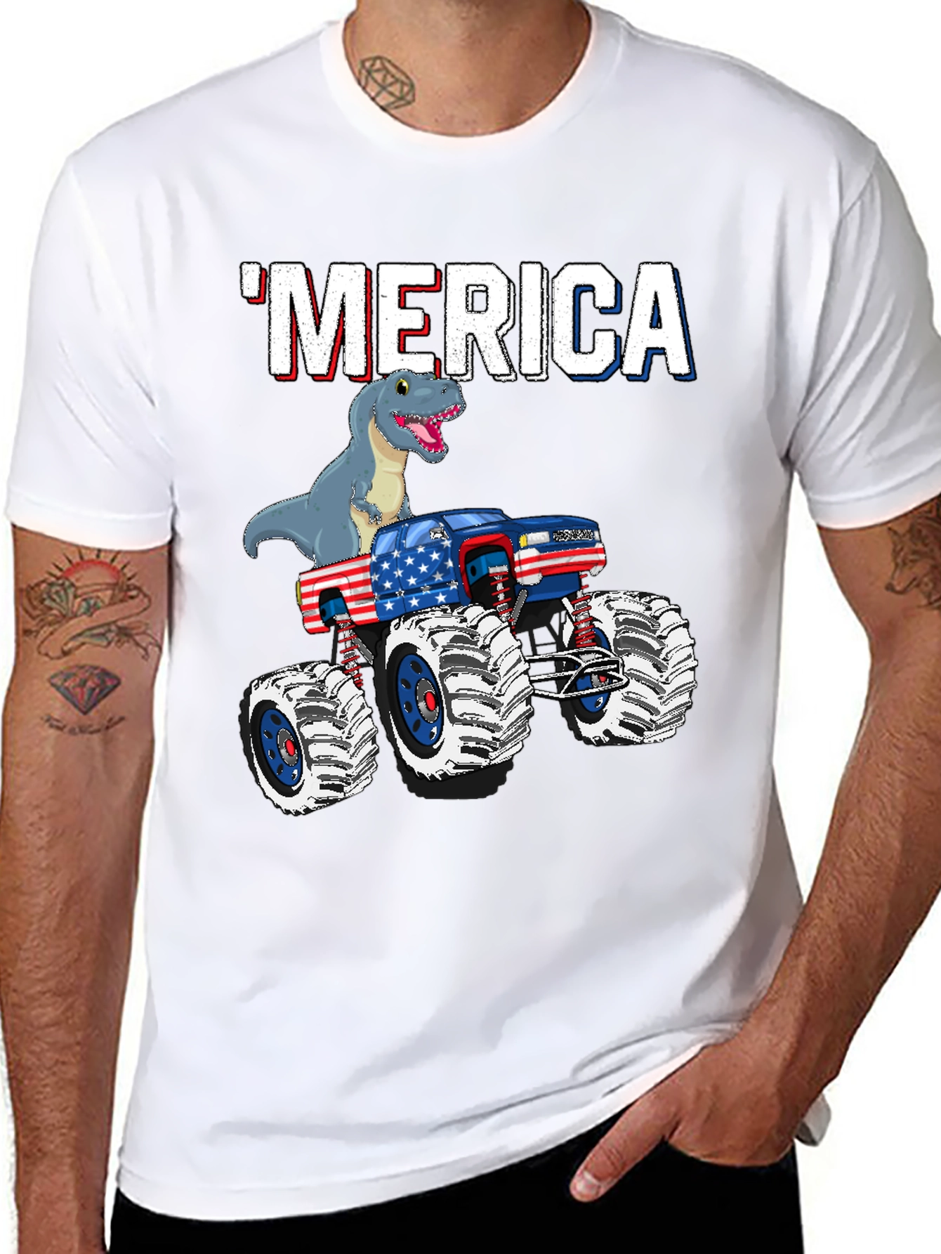 MERICA Rex Monster Truck T-Shirt