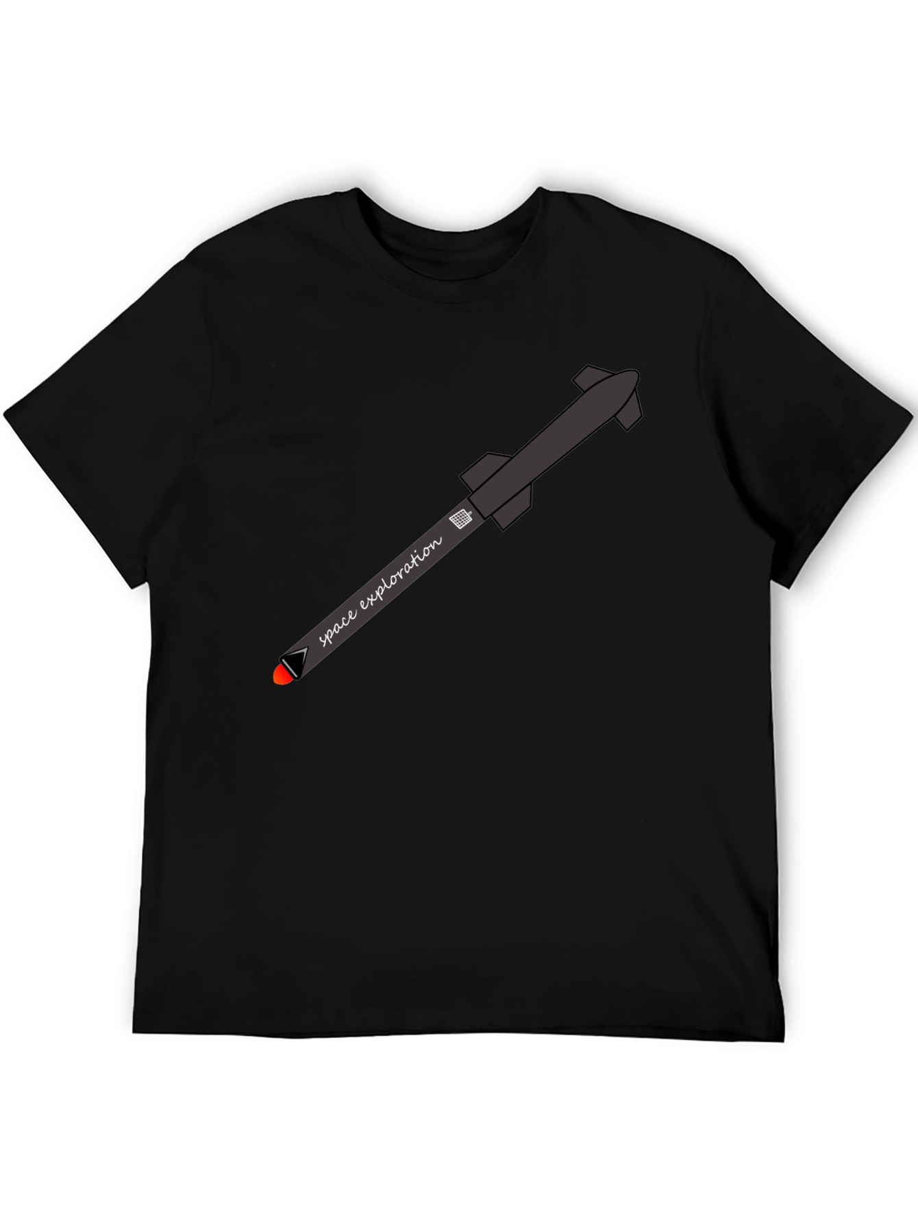 Space Exploration Rocket T-Shirt - Black