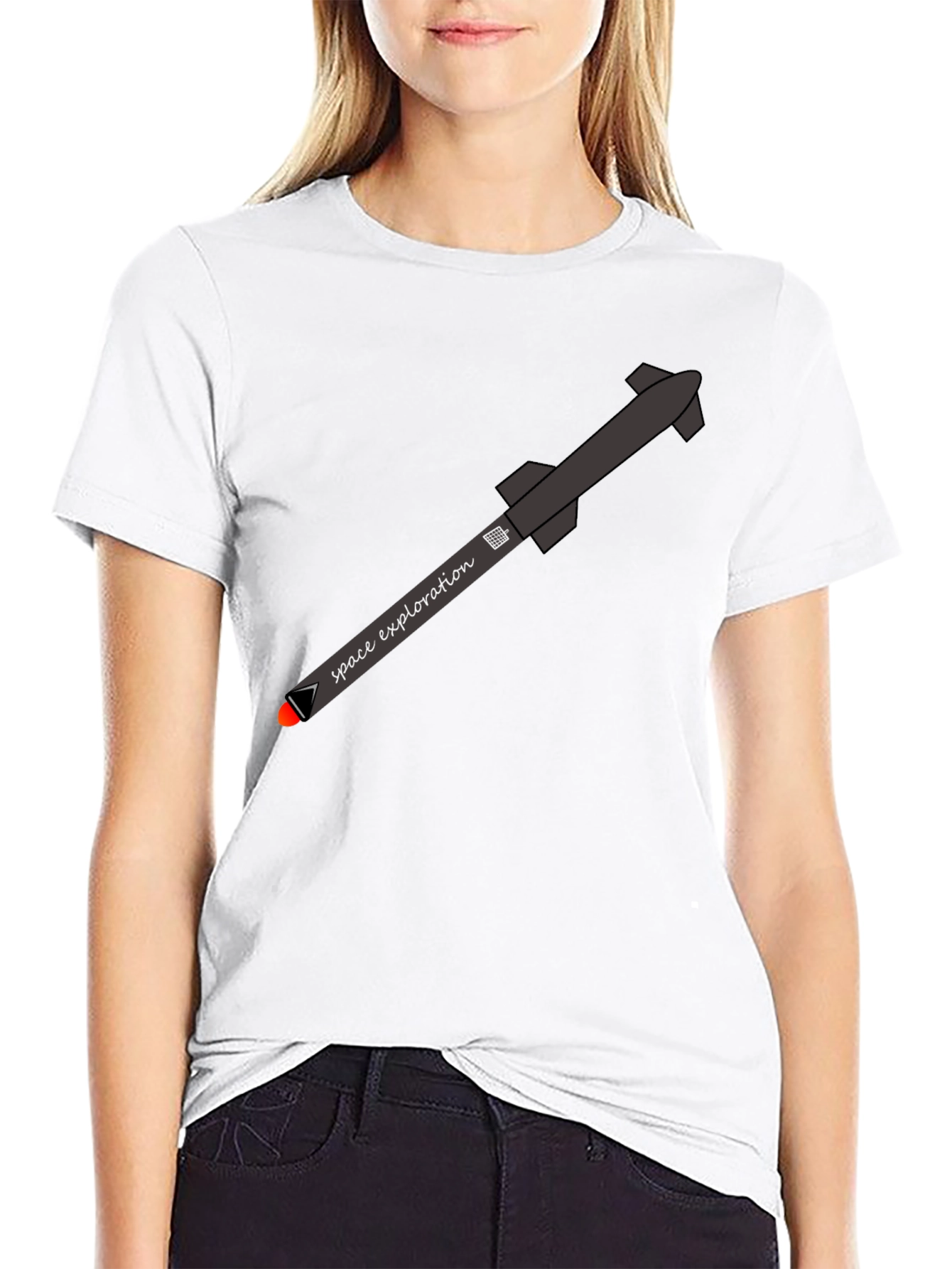Space Exploration Rocket T-Shirt - Black
