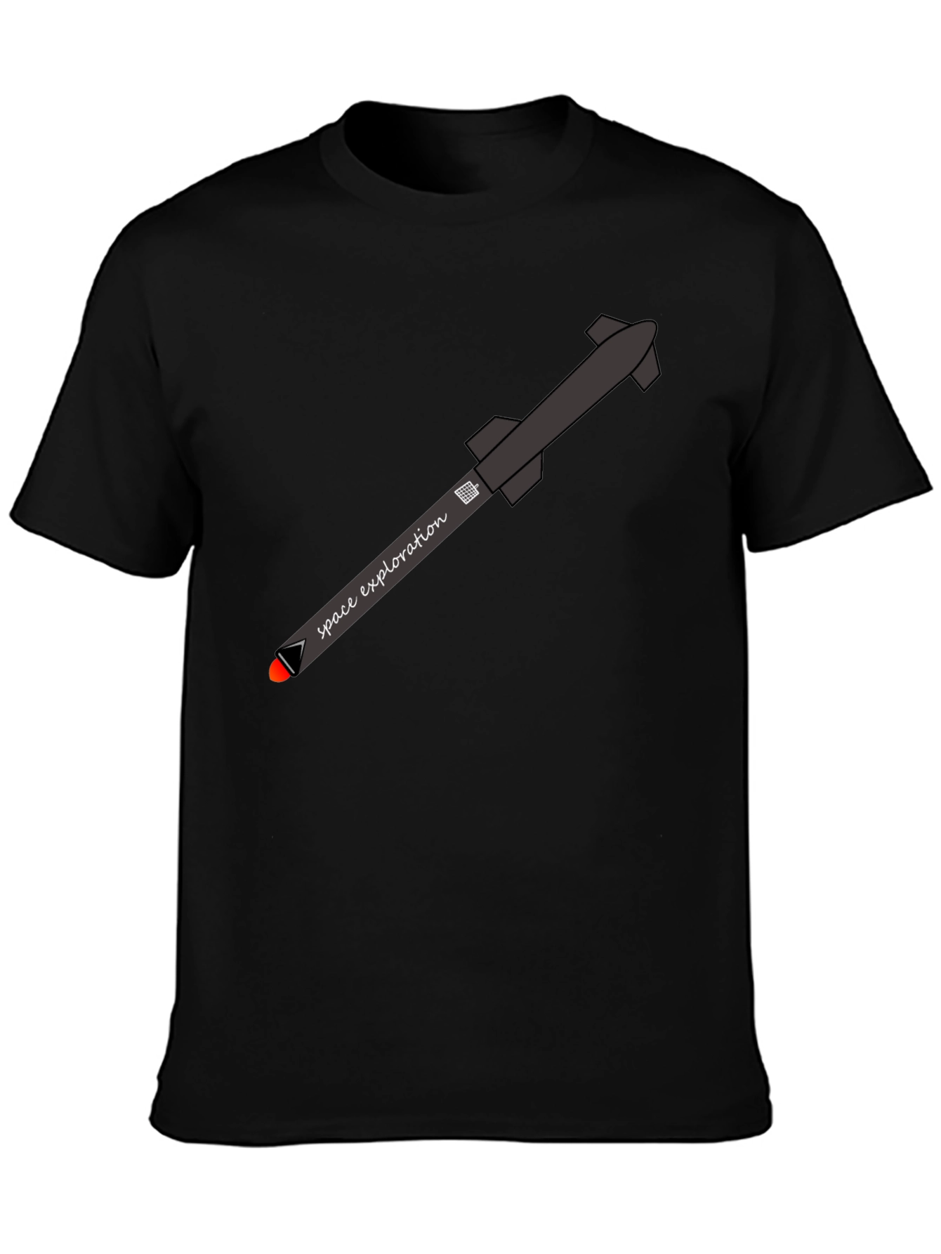Space Exploration Rocket T-Shirt - Black
