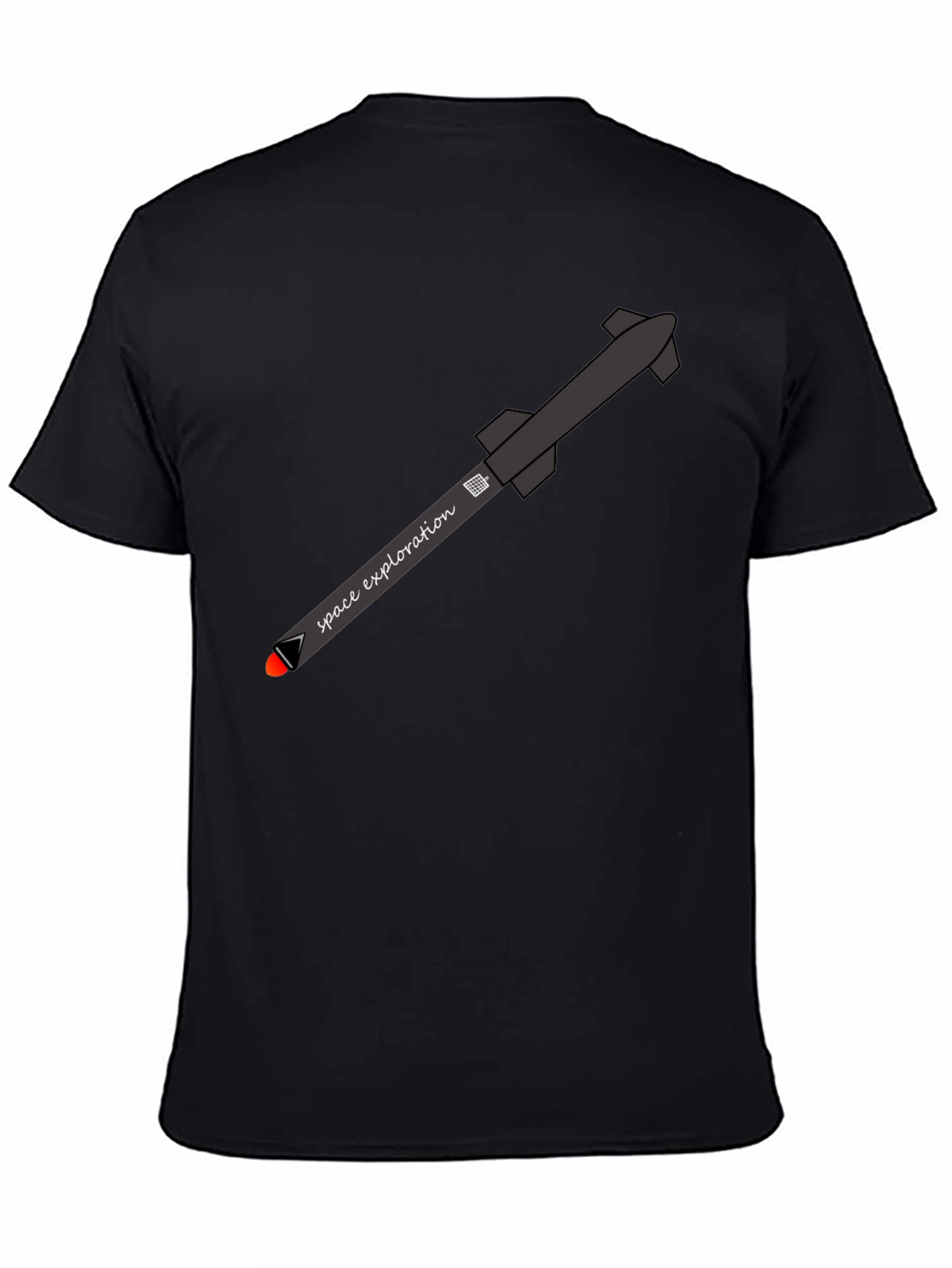 Space Exploration Rocket T-Shirt - Black
