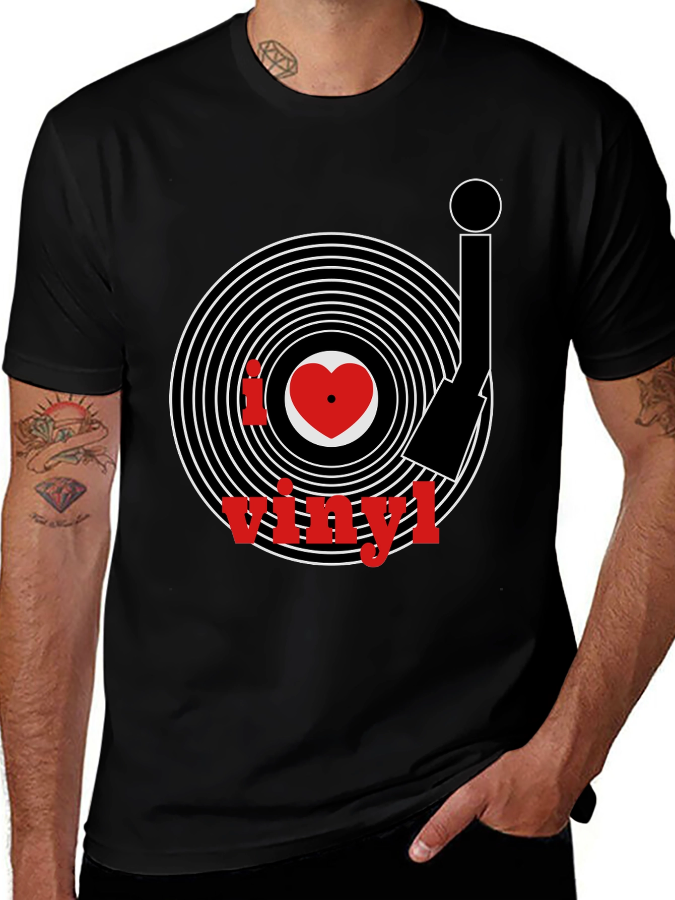 I Love Vinyl Black T-Shirt