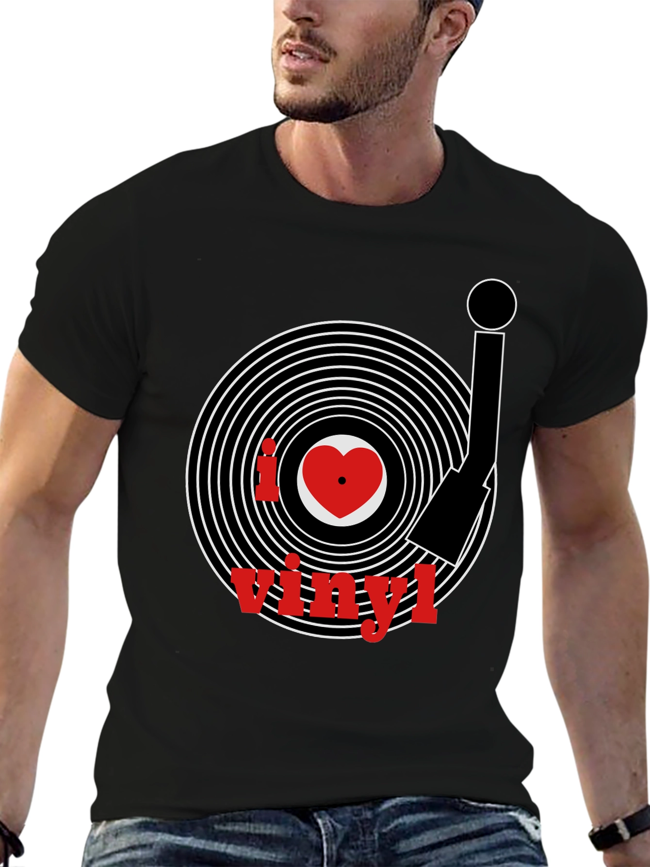 I Love Vinyl Black T-Shirt