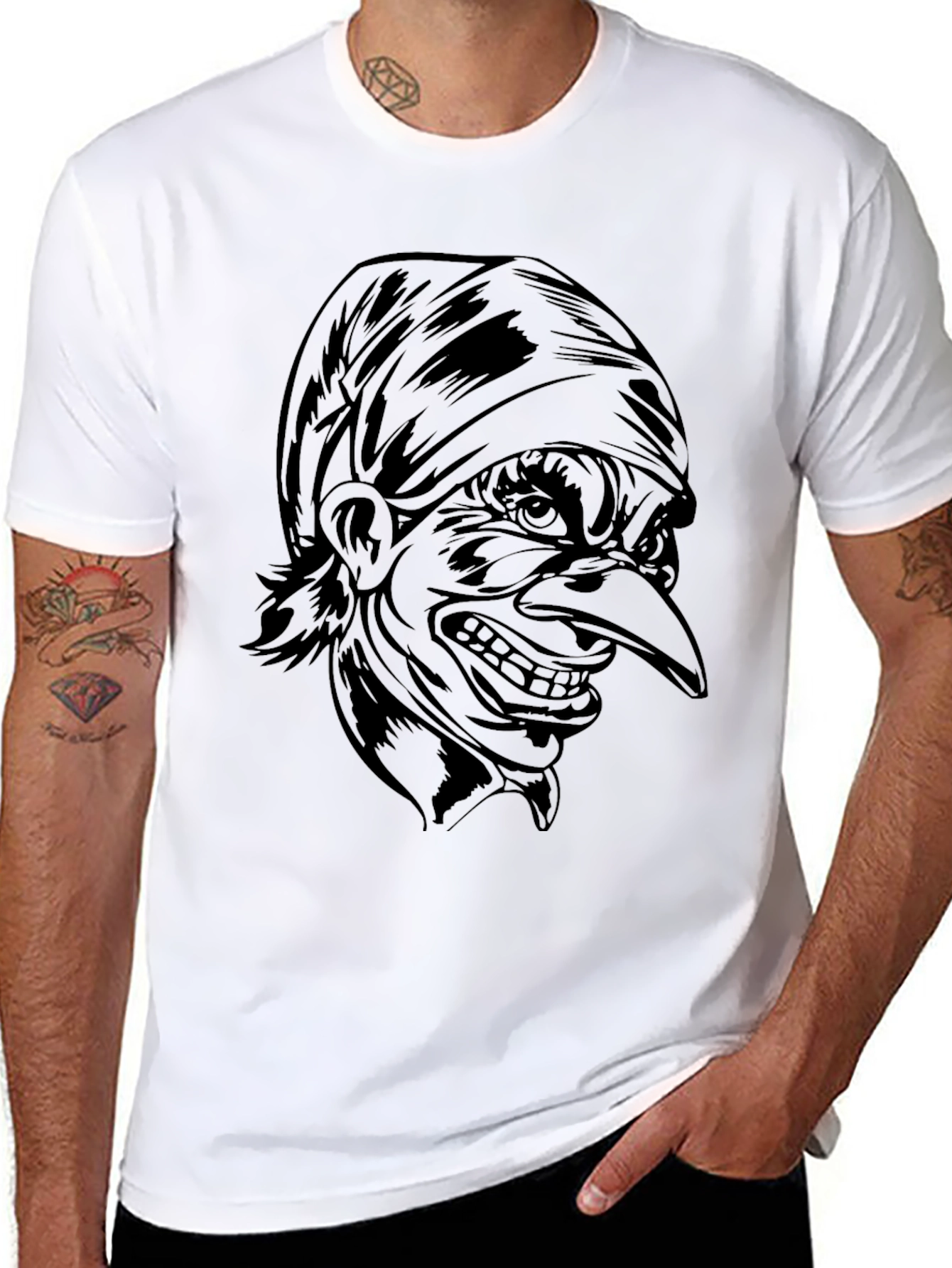 Mens Black Graphic T-Shirt - Goblin Design