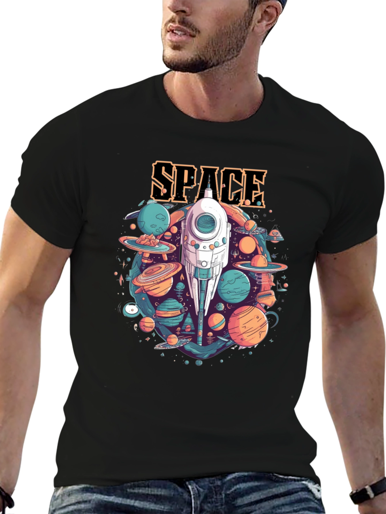 Space Adventure Graphic T-Shirt - Premium Cotton Tee