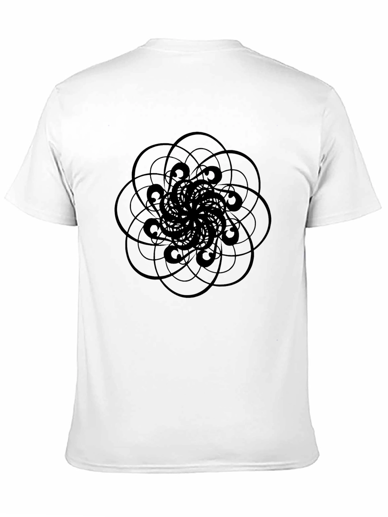 Geometric Mandala Graphic Tee - Black