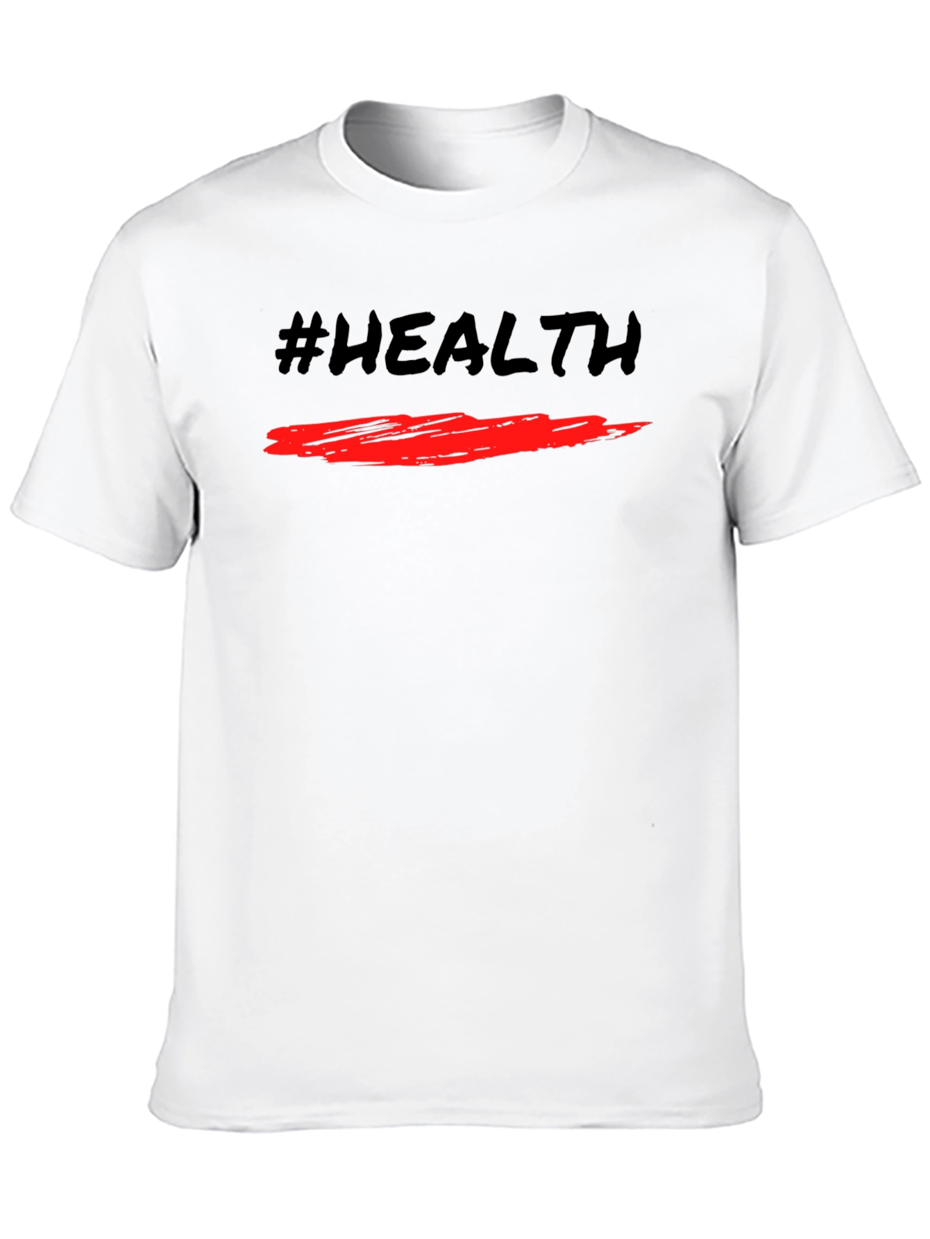 #Health Black Graphic Tee - Stylish Fitness T-Shirt