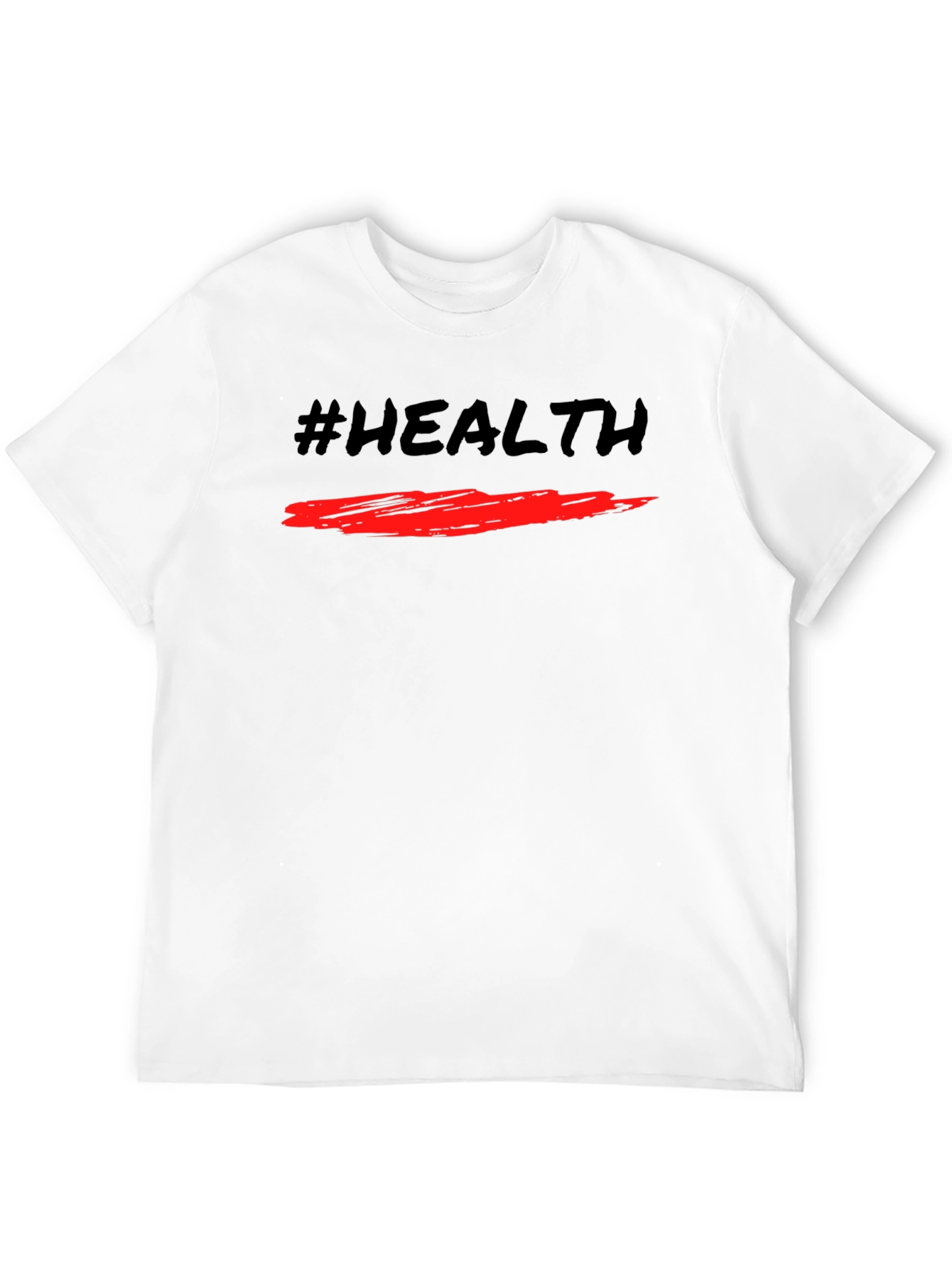 #Health Black Graphic Tee - Stylish Fitness T-Shirt