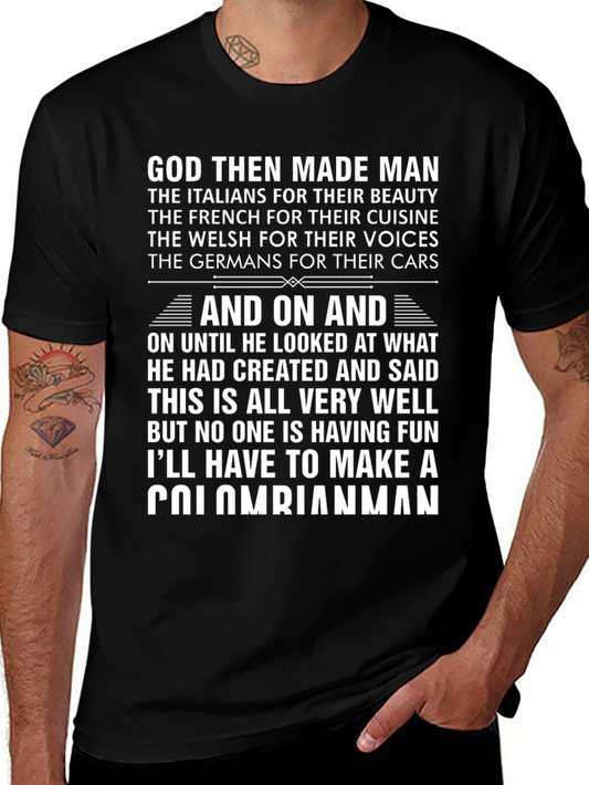 Funny Colombian Man T-Shirt Novelty