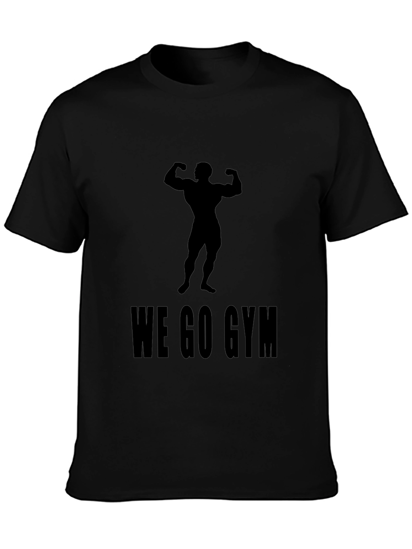 We Go Gym Black T-Shirt - Bodybuilder Design