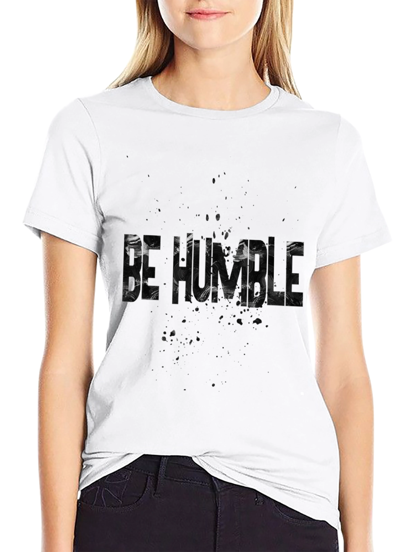 Abstract Text Black T-Shirt