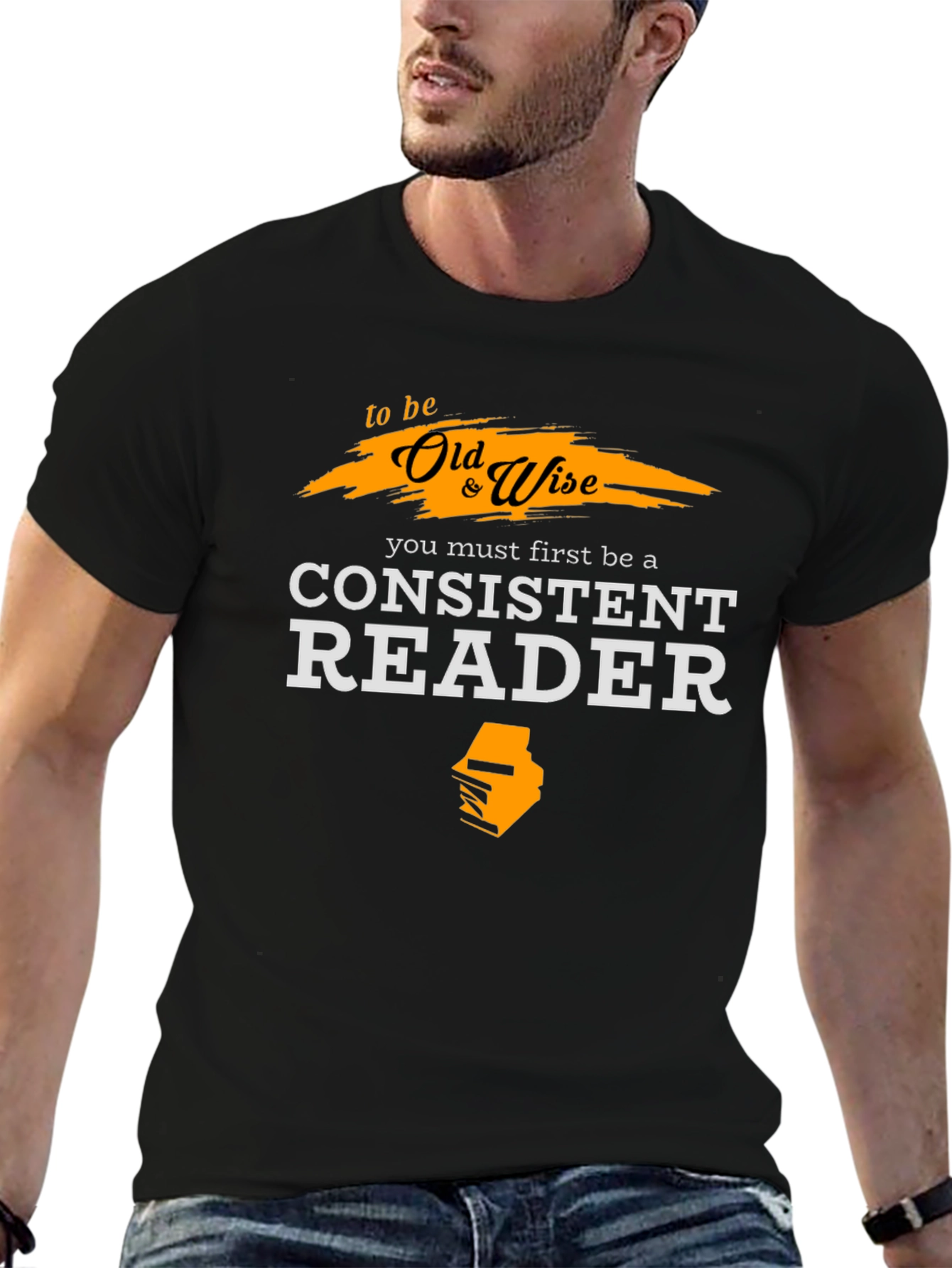 Old & Wise Reader T-Shirt - Black Cotton Tee