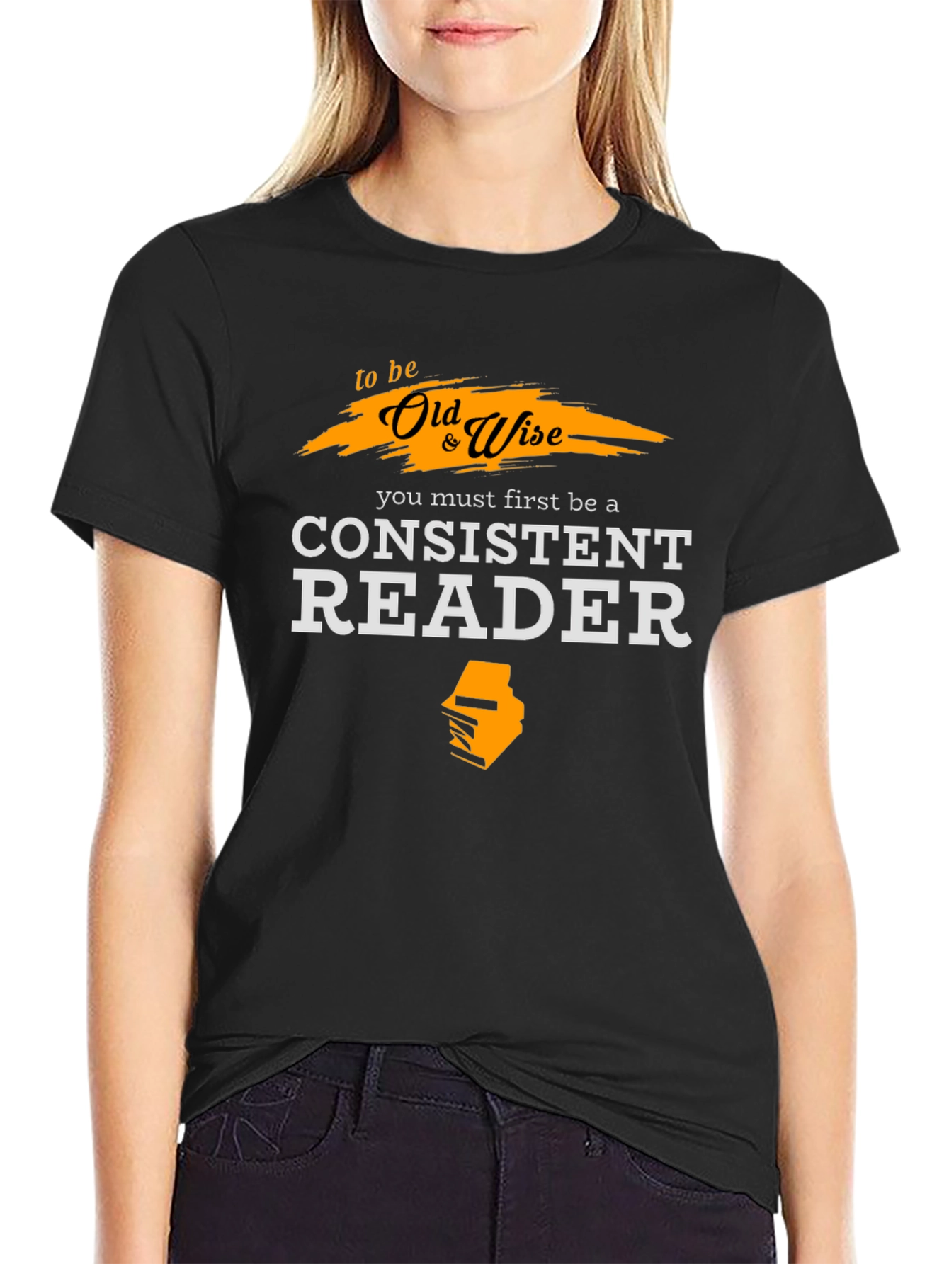 Old & Wise Reader T-Shirt - Black Cotton Tee