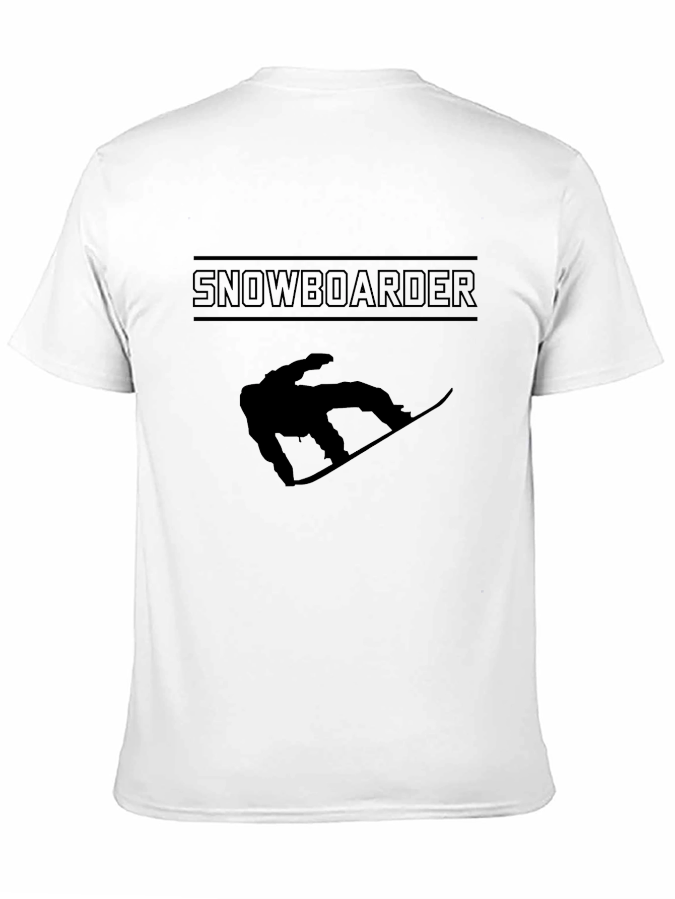 Snowboarder Graphic Tee - Black Cotton Casual T-Shirt