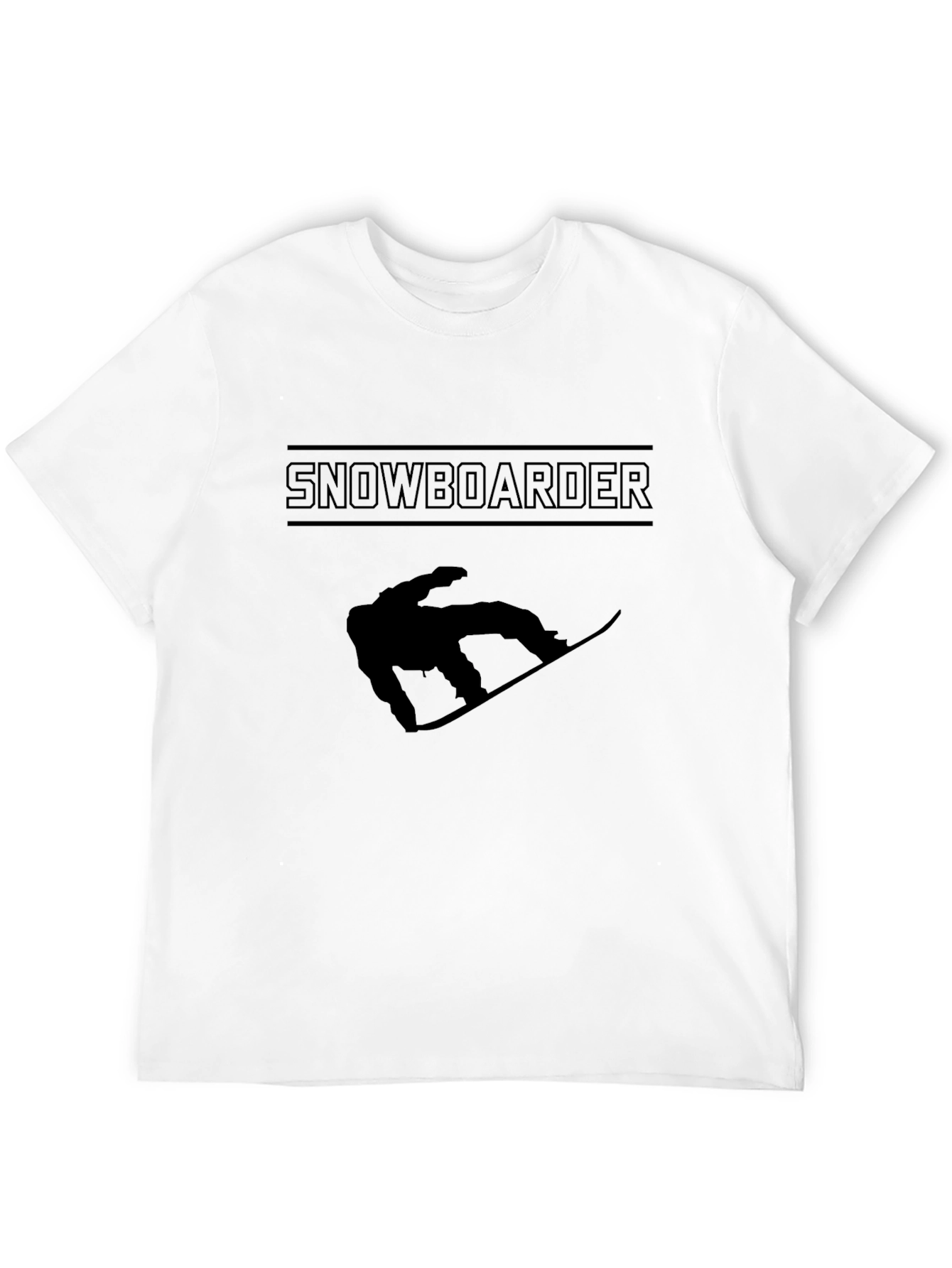 Snowboarder Graphic Tee - Black Cotton Casual T-Shirt