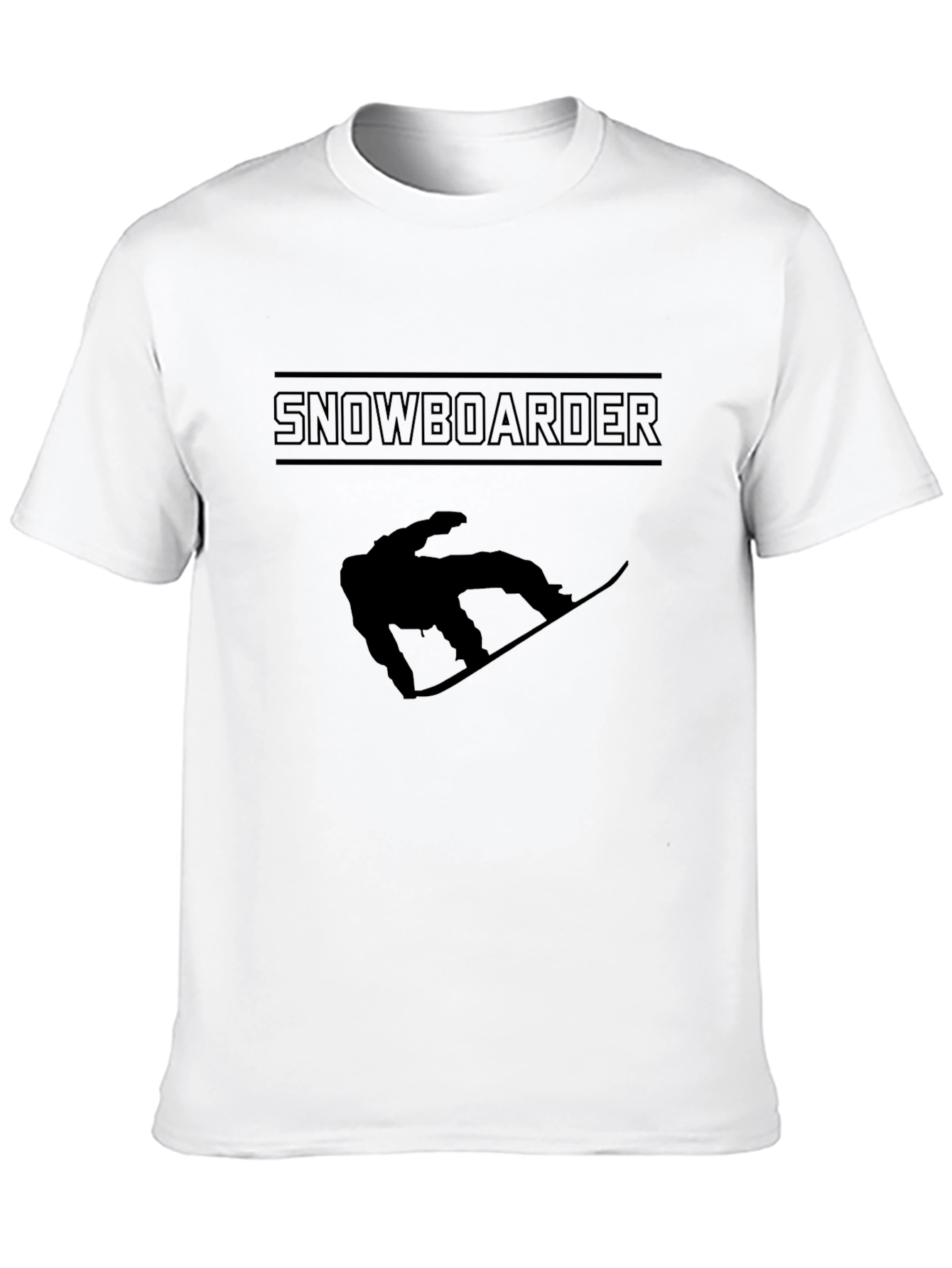 Snowboarder Graphic Tee - Black Cotton Casual T-Shirt