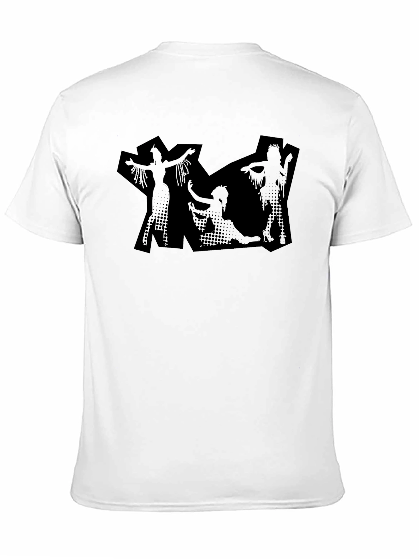 Black Graphic Print Tee - Modern Silhouette Design