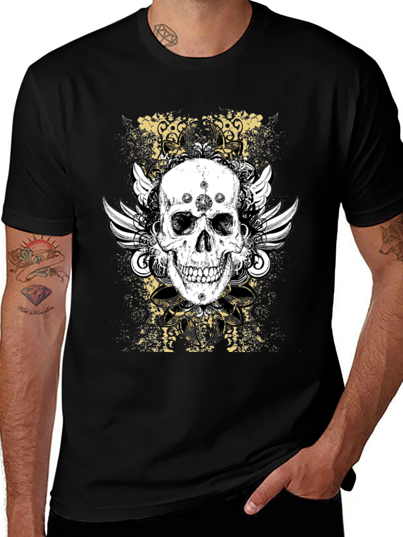 Skull Wings Graphic T-Shirt - Bold Design