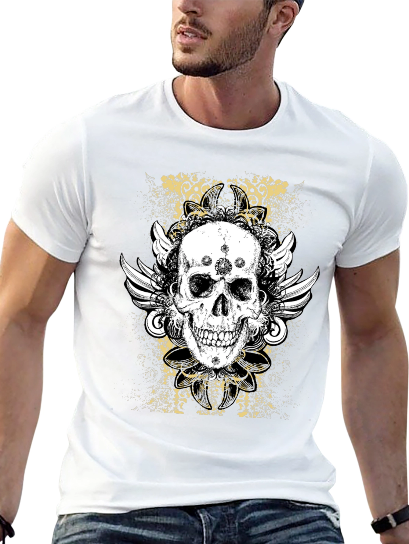 Skull Wings Graphic T-Shirt - Bold Design