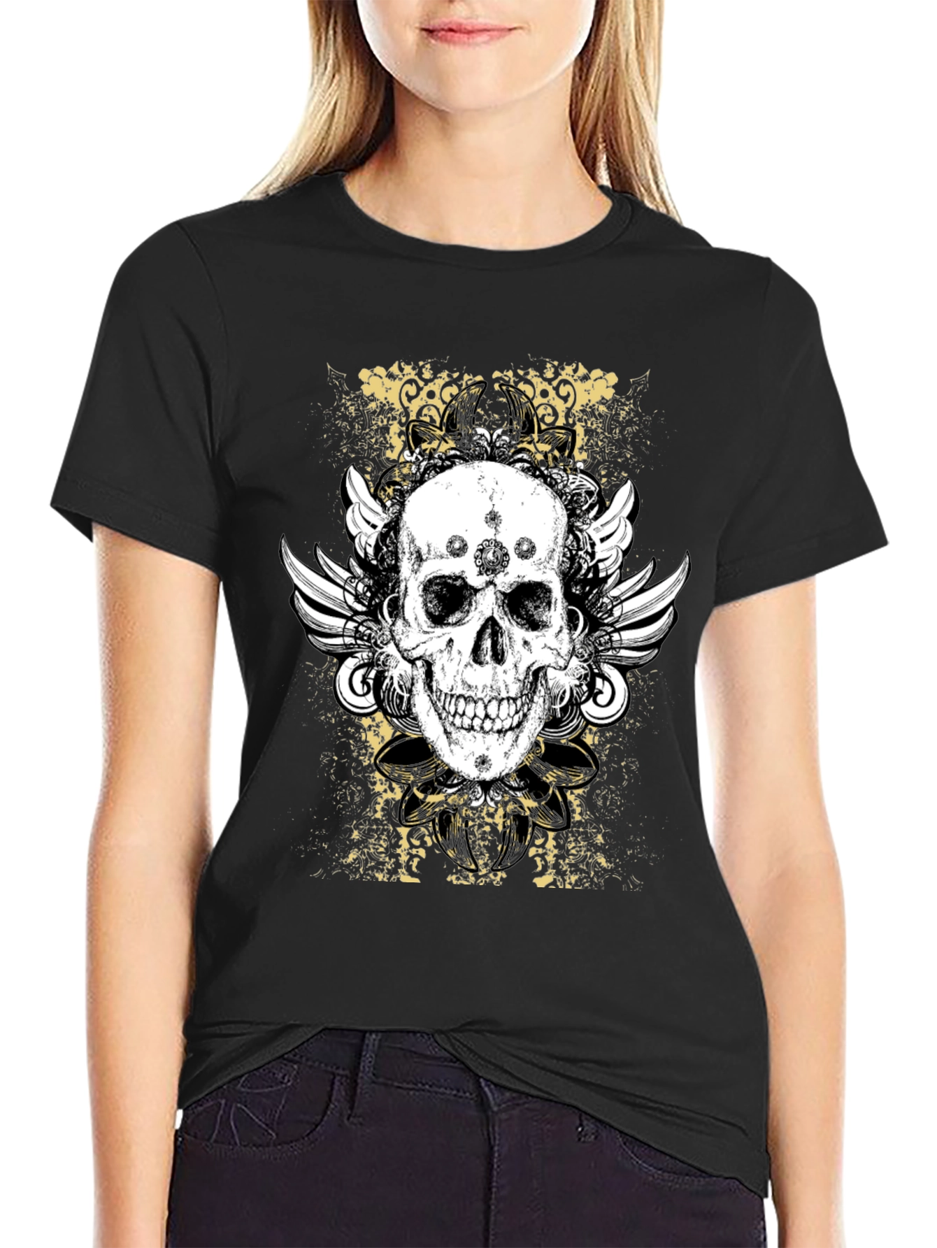 Skull Wings Graphic T-Shirt - Bold Design