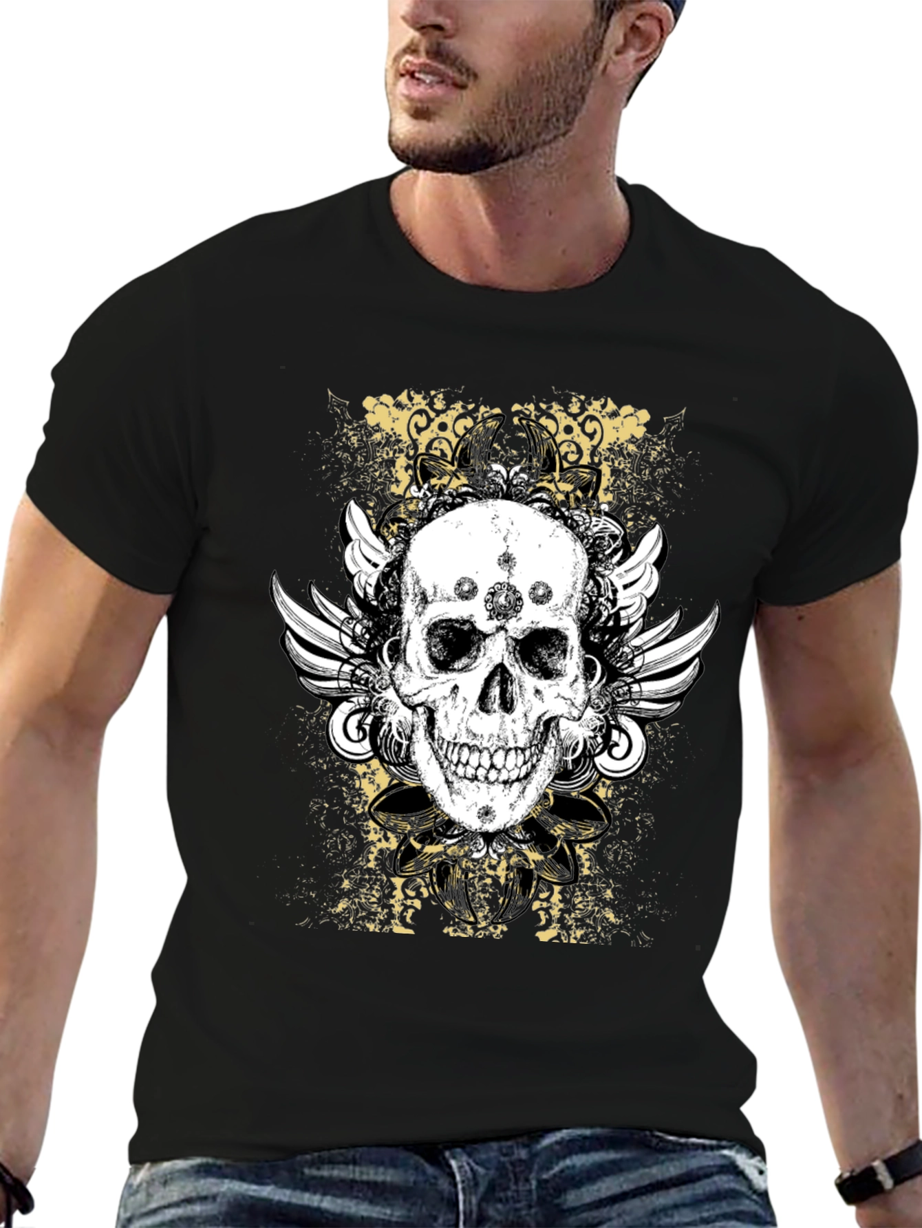 Skull Wings Graphic T-Shirt - Bold Design