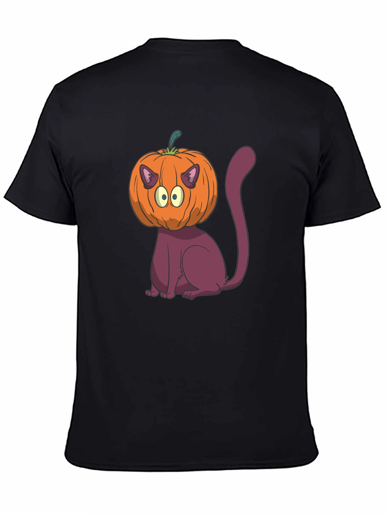Halloween Cat Pumpkin Head T-Shirt