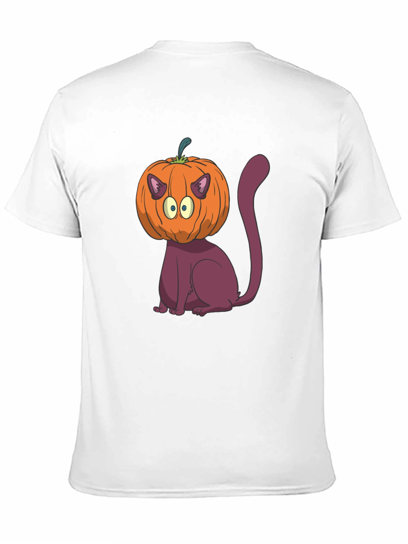 Halloween Cat Pumpkin Head T-Shirt