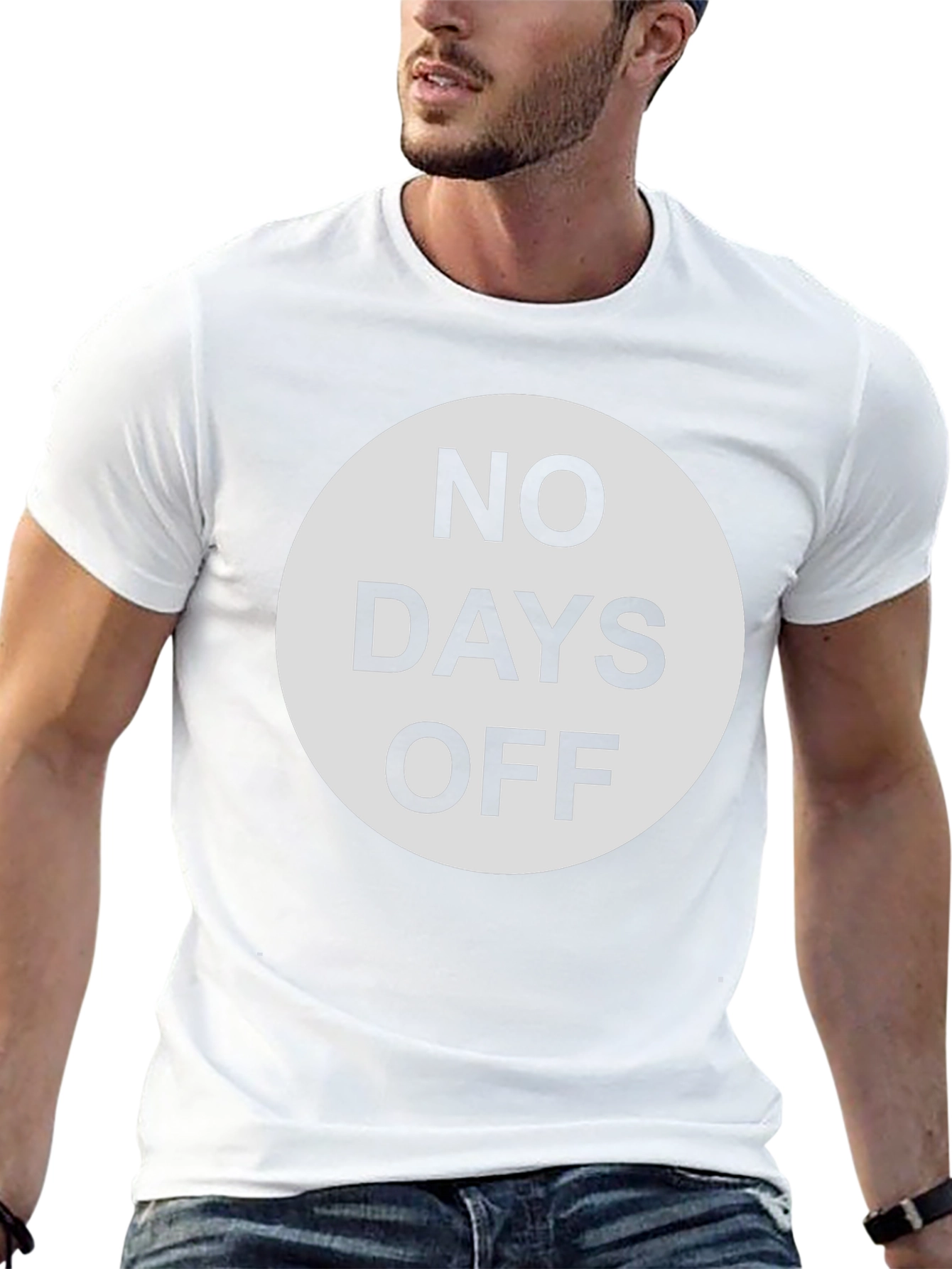 No Days Off Graphic T-Shirt - Black Casual Tee