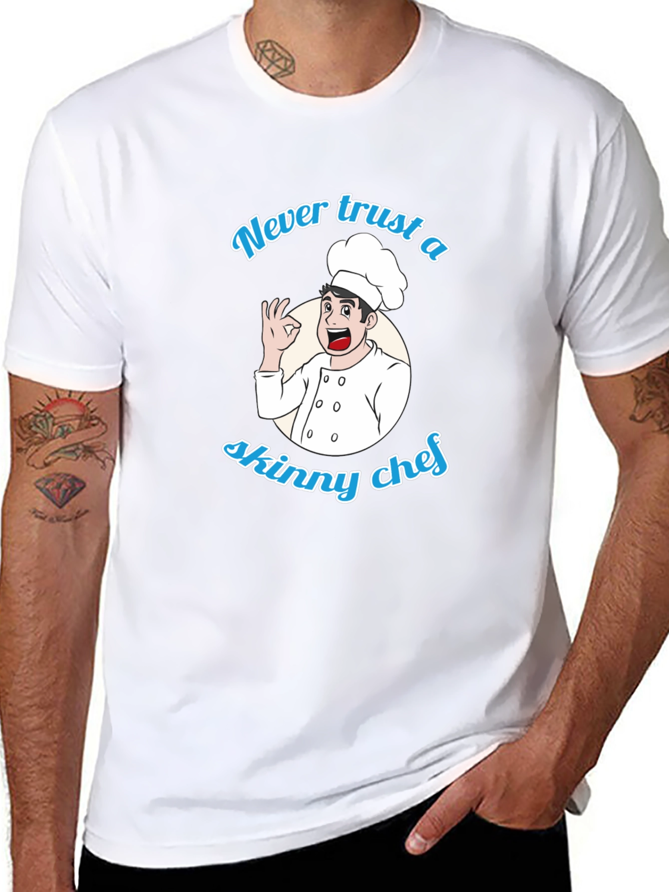 Never Trust a Skinny Chef Graphic T-Shirt