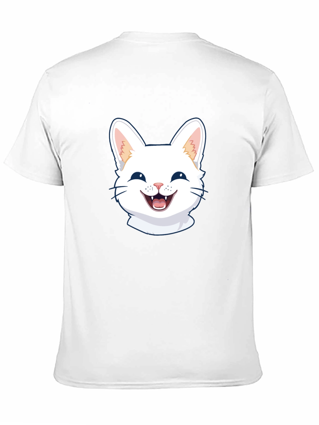 Cute Cat Face Graphic Black T-Shirt