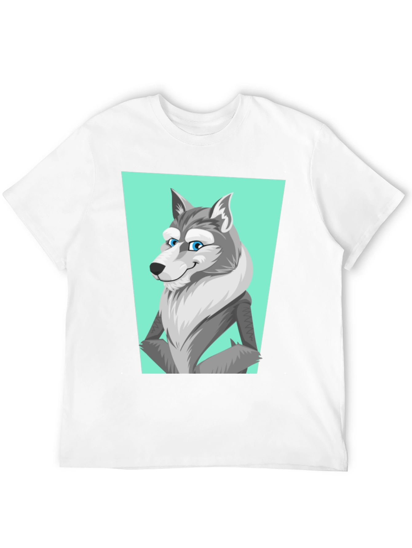 Cartoon Wolf Graphic Tee - Unisex Black T-Shirt