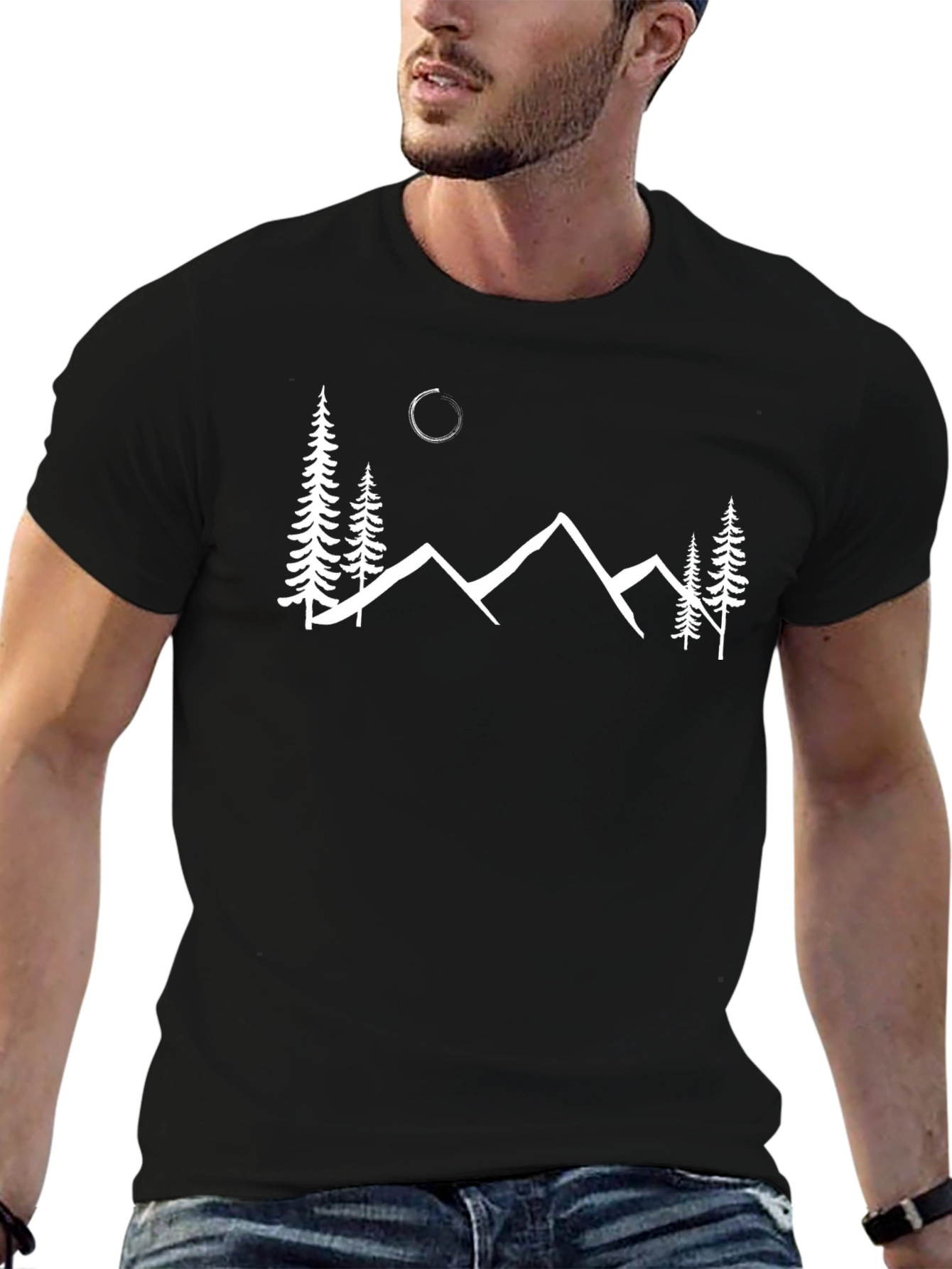 Mountain Scene Black T-Shirt